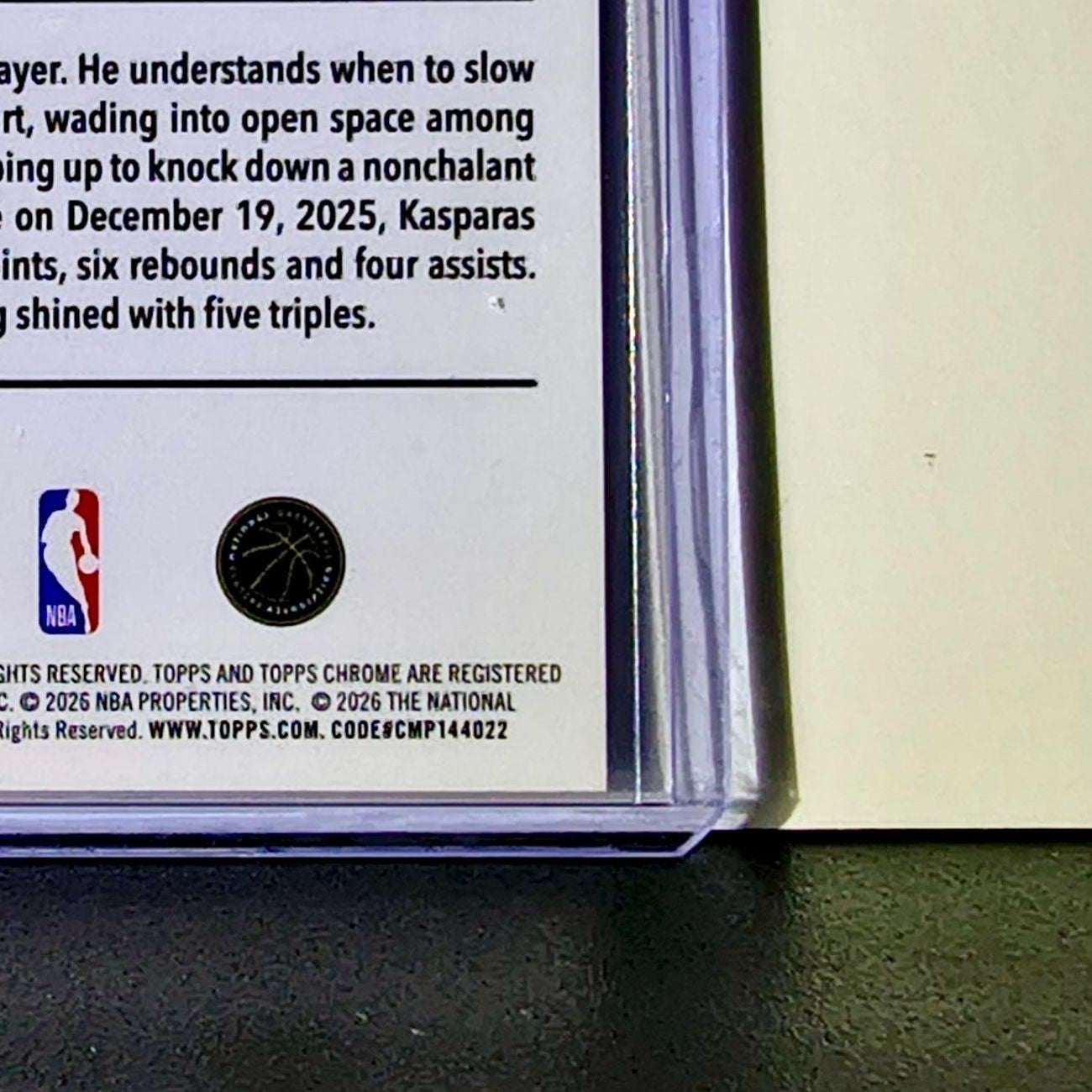 Kasparas Jakučionis Rookie 2025-26 NBA Topps Chrome Update #170 Card Miami Heat