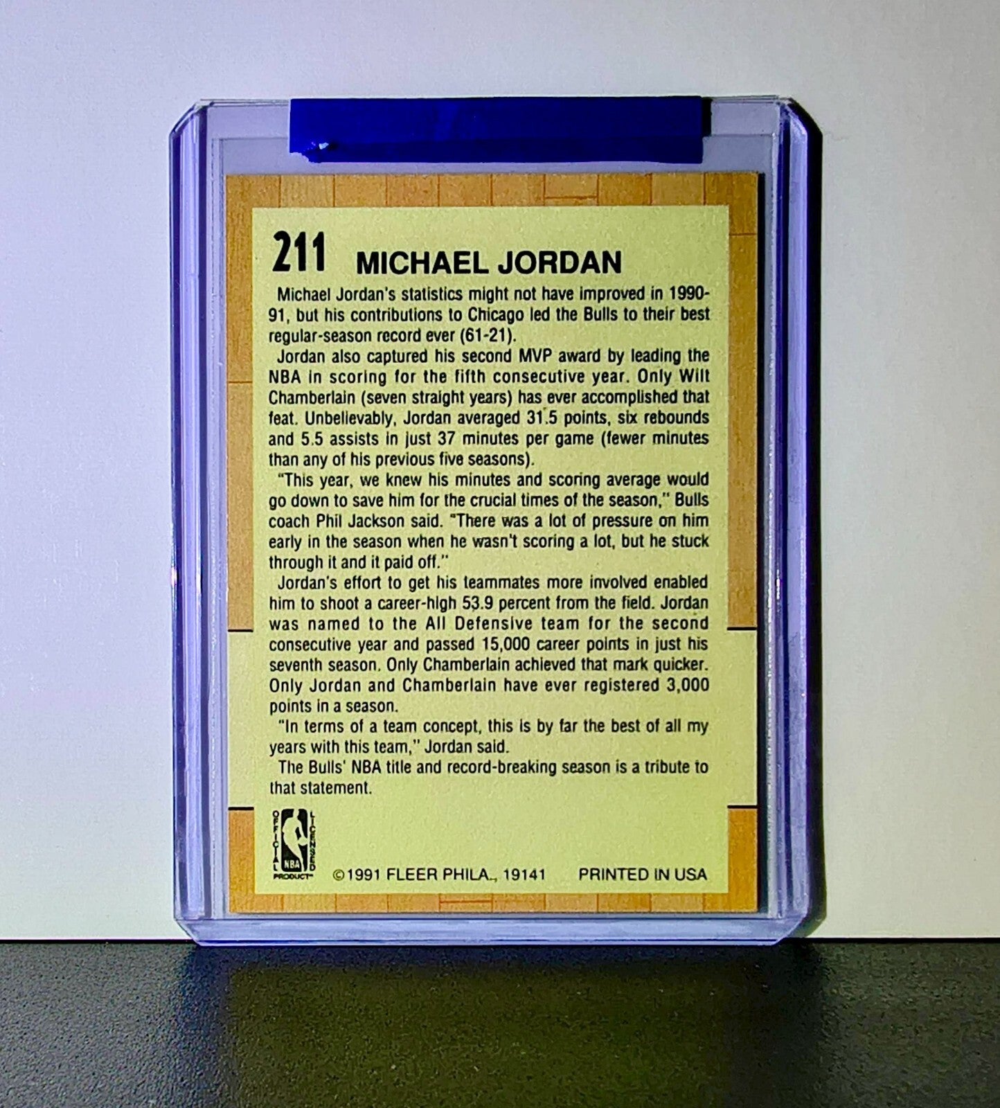 Michael Jordan 1991-92 Fleer All-Star Team #211 Basketball Card Chicago Bulls