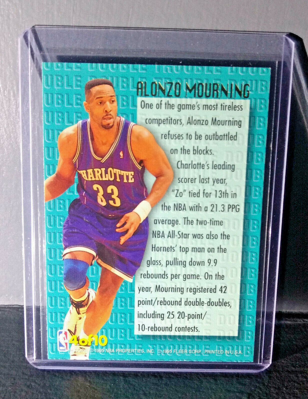 1995-96 Alonzo Mourning Fleer Ultra Double Trouble #4 Basketball Card