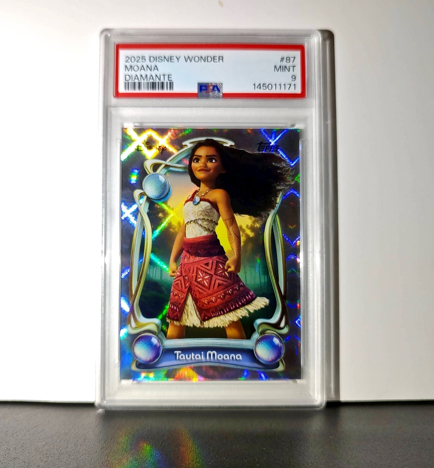Moana 2025 Topps Disney Wonder #87 Winter Variant Card Moana PSA 9