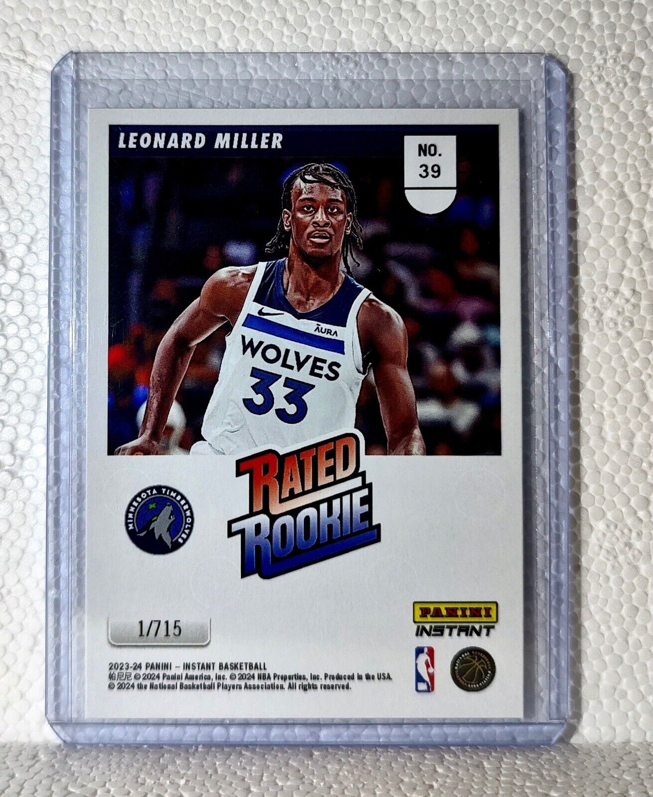 Leonard Miller 2023-24 Panini NBA #39 Rated Rookie Retro Card Timberwolves 1/715