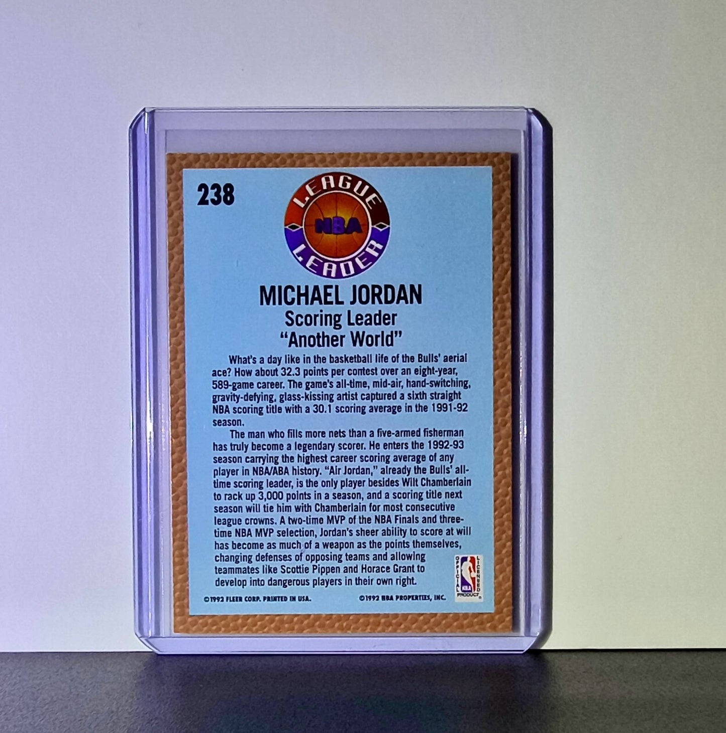 Michael Jordan 1992-93 Fleer League Leader #238 Basketball Card Chicago Bulls