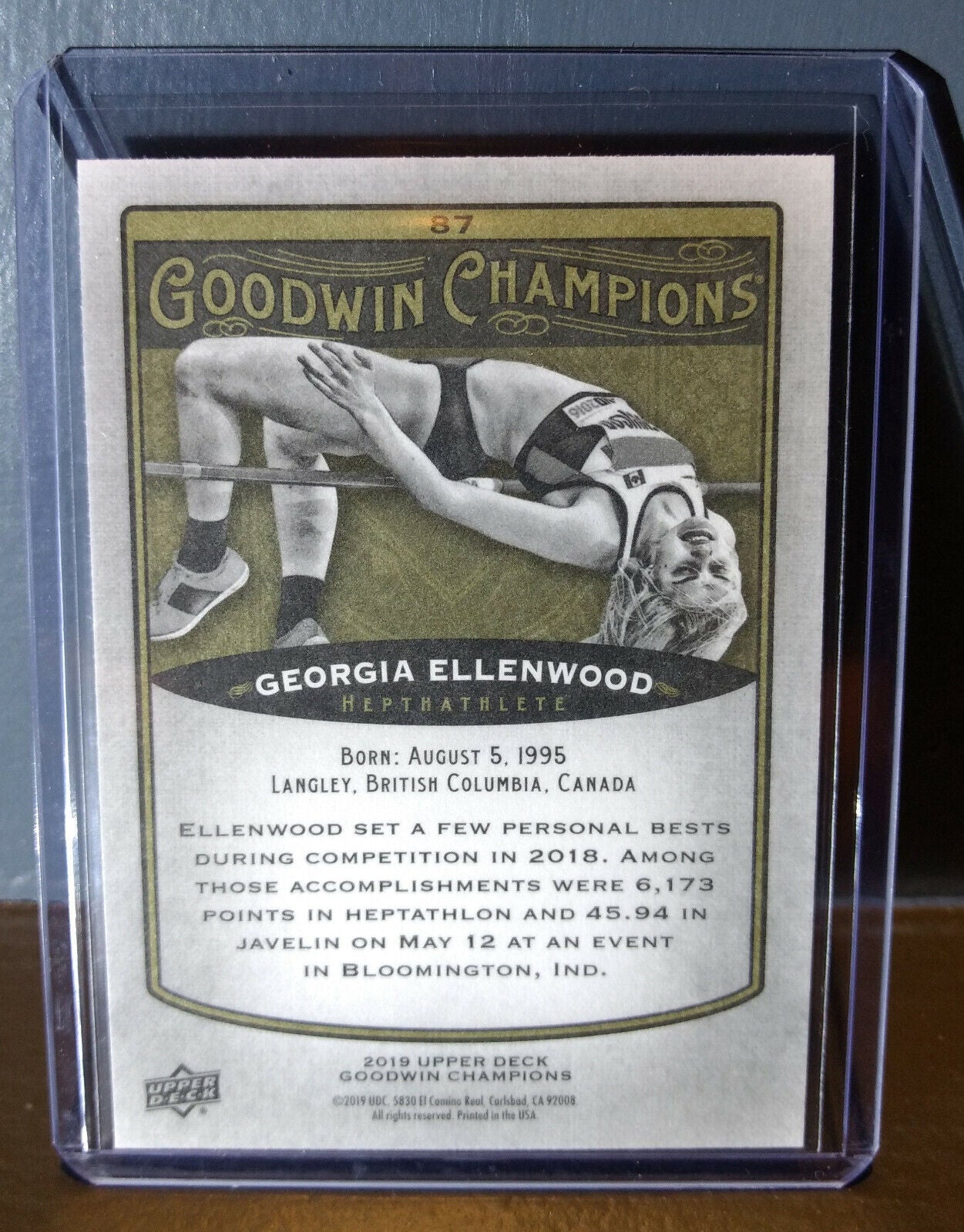 2019 Upper Deck Goodwin Champions Georgia Ellenwood #87 Hepthathlete Card