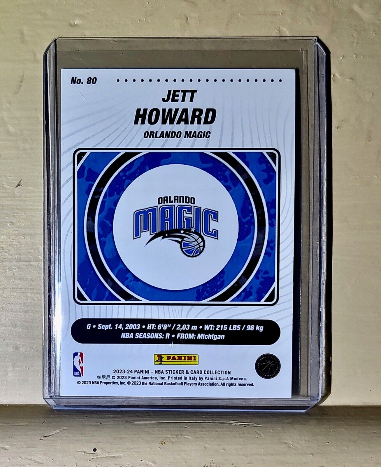 Jett Howard 2023-24 Panini NBA Basketball #80 Rookie Card Orlando Magic