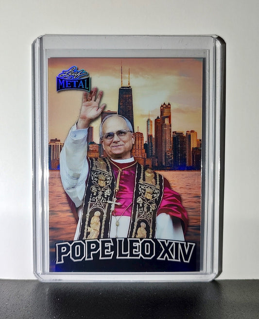 Pope Leo XIV 2025 Leaf Metal Trading Card Chicago Skyline Parallel /639