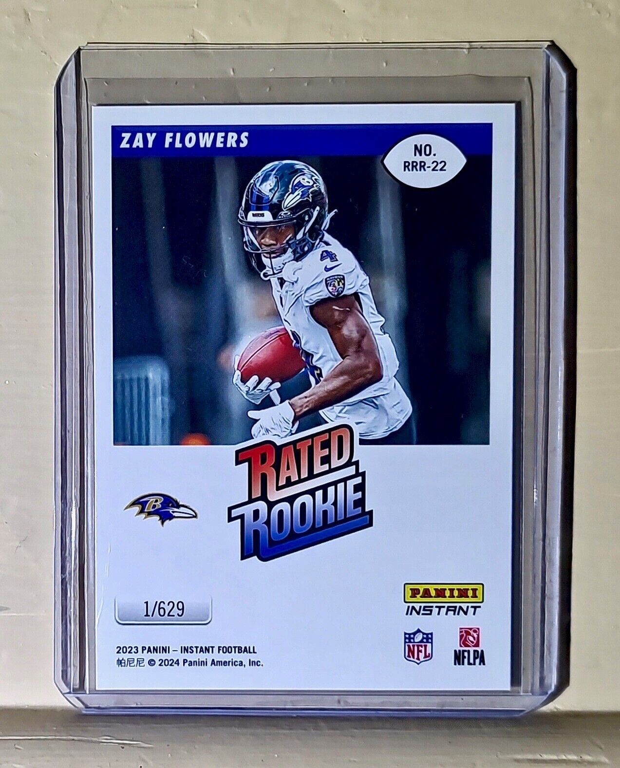 Zay Flowers 2023 Panini NFL Rated Rookie Retro #22 Card Baltimore Ravens 1/629