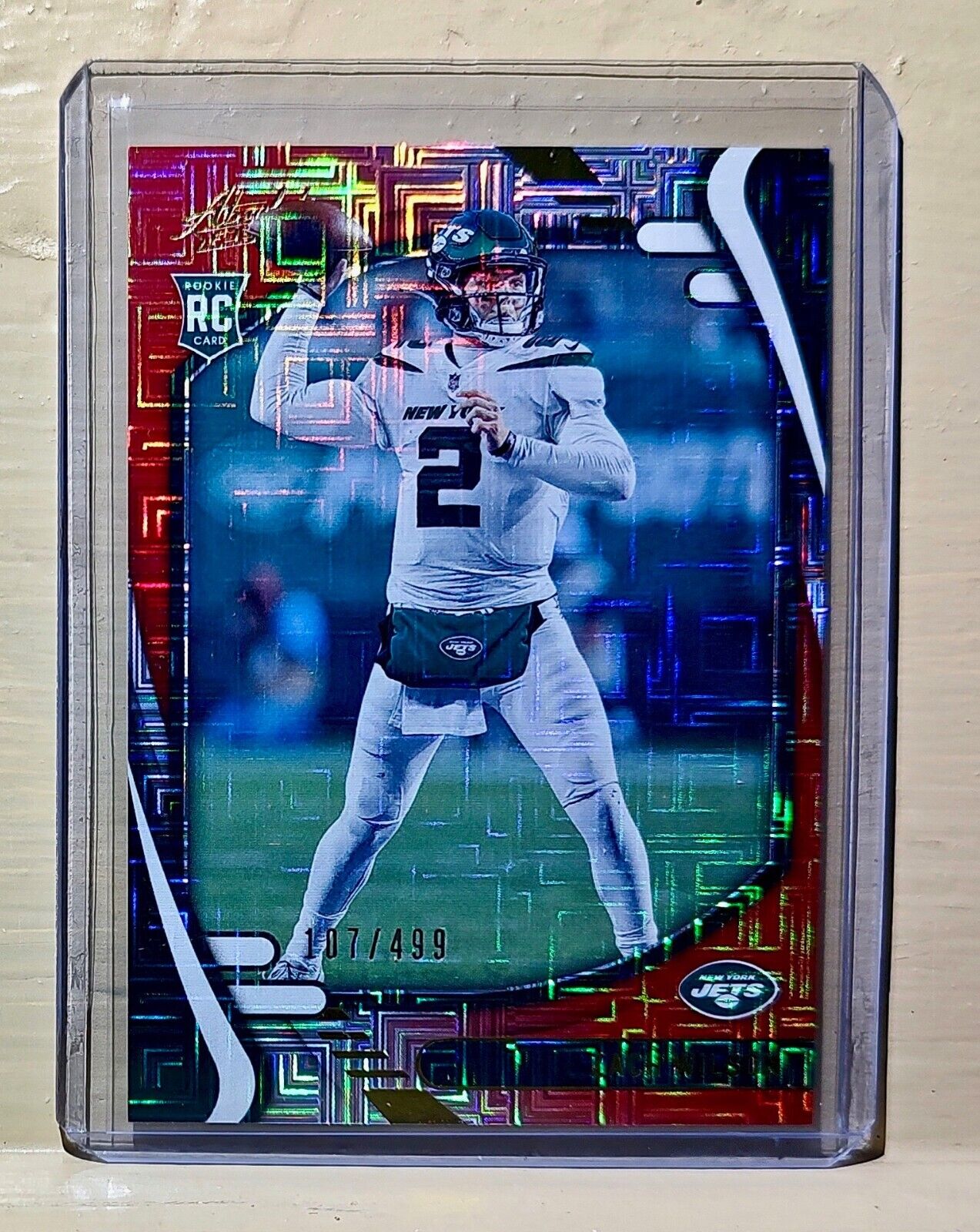 Zach Wilson 2021 Panini NFL Absolute Red Squares #102 Rookie Card Jets #107/499 