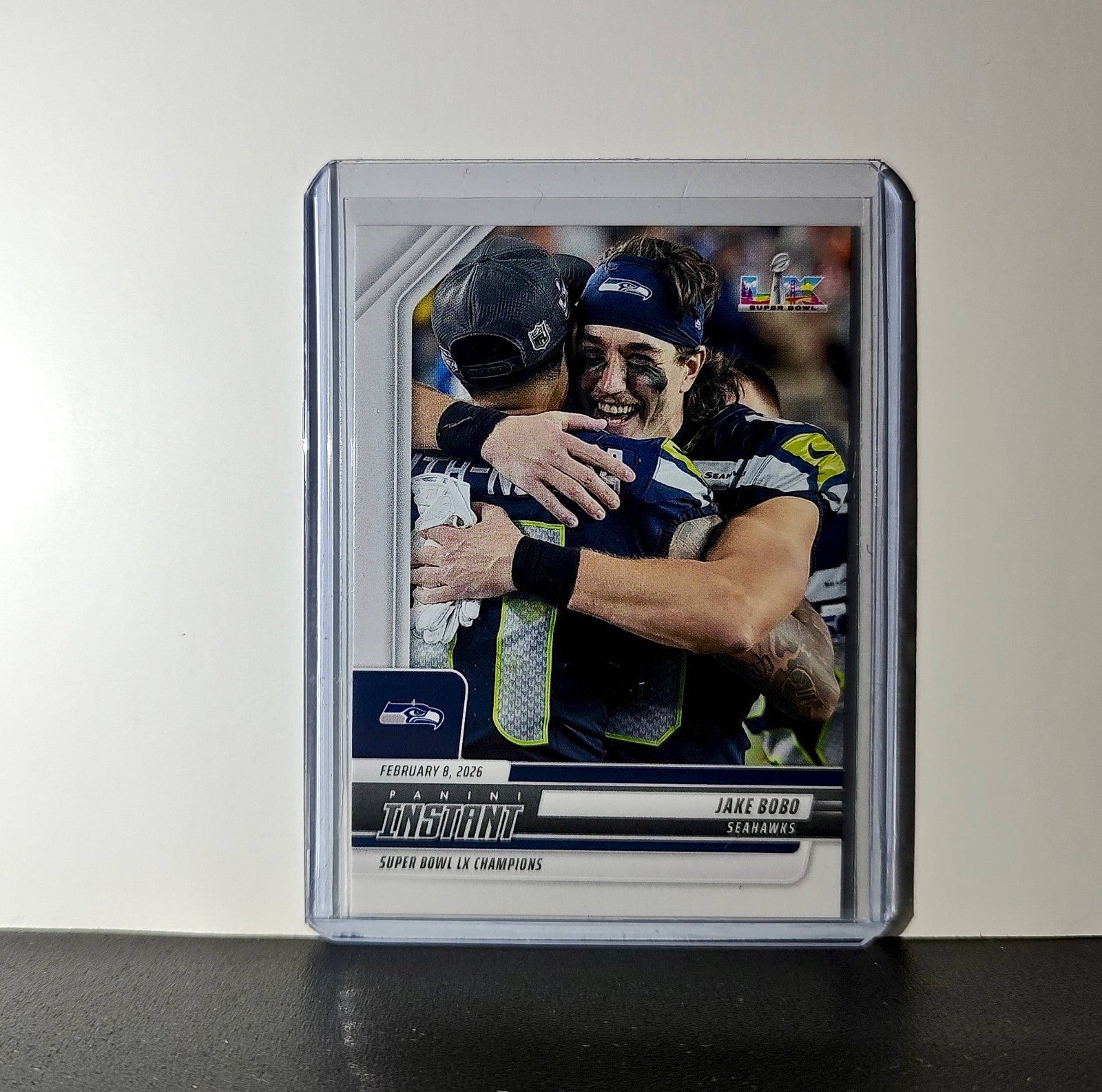 Jake Bobo 2026 Panini NFL Super Bowl LIX Champions #30 Card Seattle Seahawks