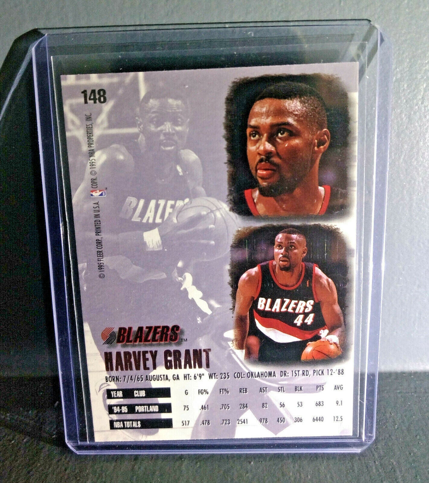 1995-96 Harvey Grant Fleer Ultra #148 Basketball Card