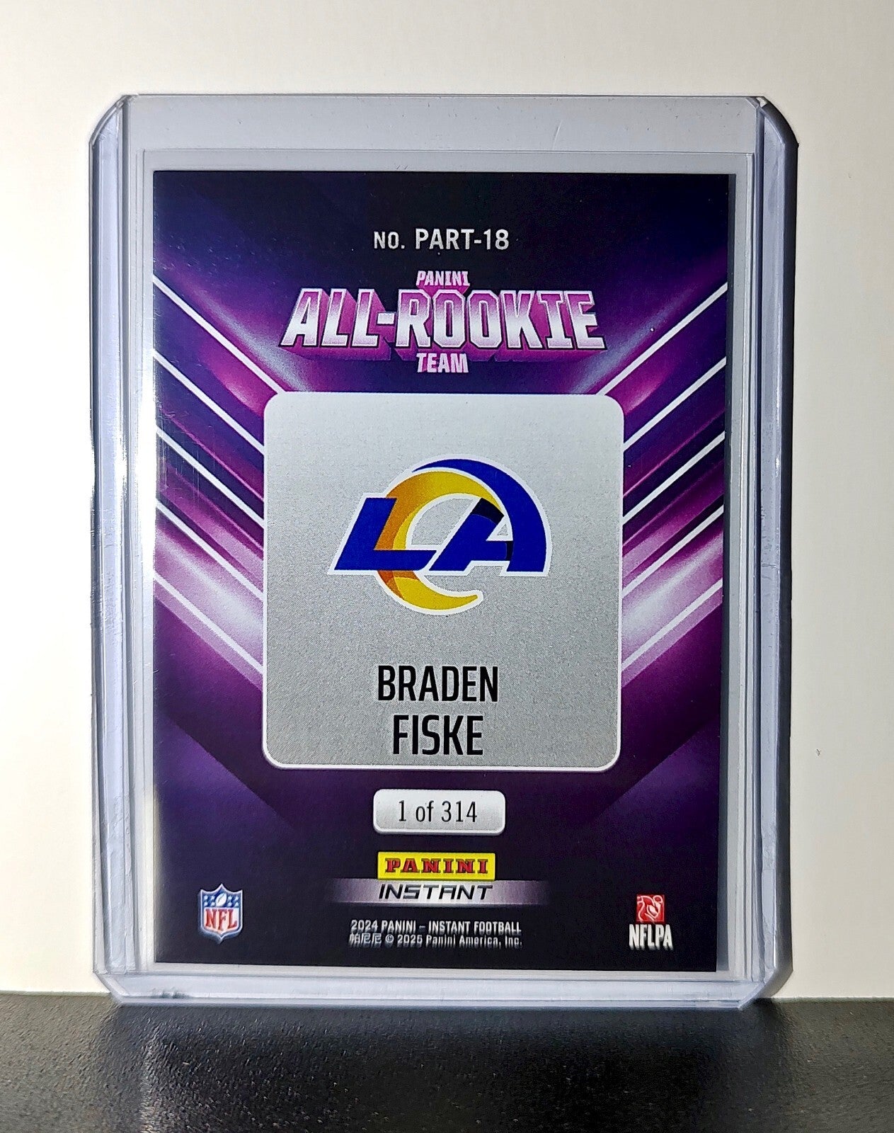 Braden Fiske Rookie 2024 Panini NFL #18 All-Rookie Card LA Rams​​ 1 of 314