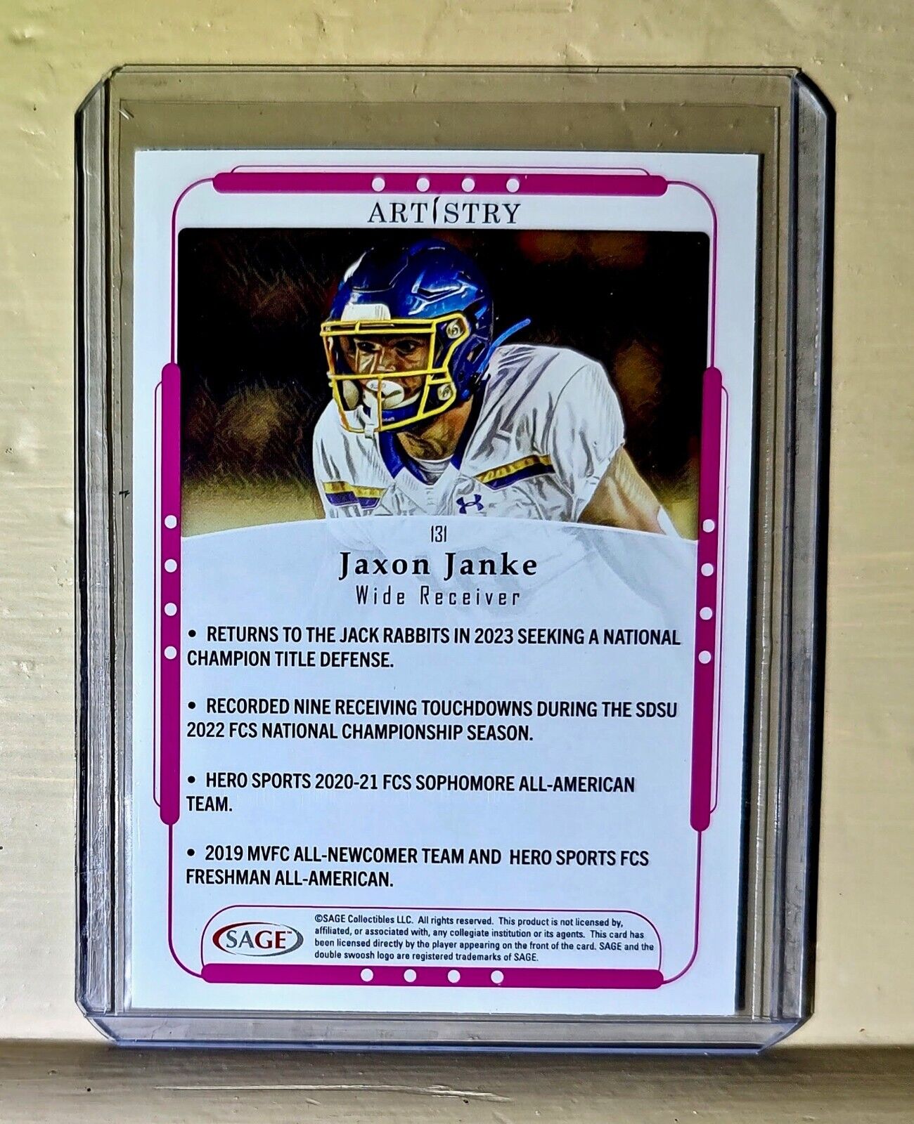 Jaxon Janke 2023 SAGE Artistry Football #131 Card