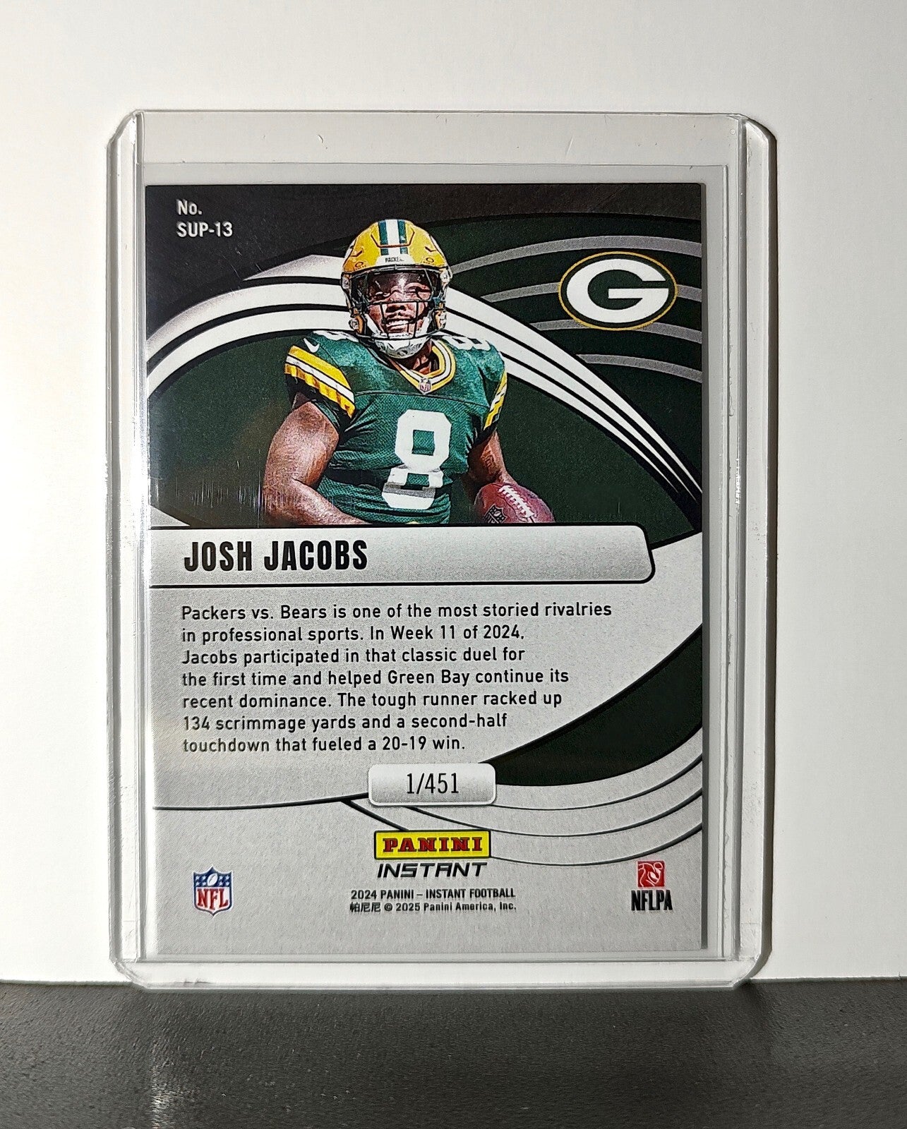 Josh Jacobs 2024 Panini Supernova NFL #13 Football Card Green Bay Packers 1/451