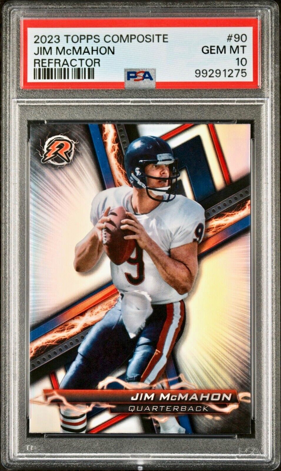 Jim McMahon 2023 Topps Resurgence Refractor NFL #90 Football Card PSA 10 Gem