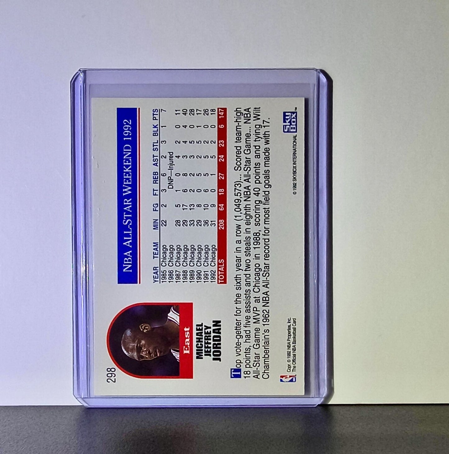 Michael Jordan 1992-93 NBA Hoops All-Star #298 Basketball Card Chicago Bulls