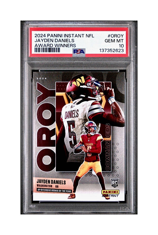 Jayden Daniels 2024 Panini NFL AP Offensive Rookie of the Year Commanders PSA 10