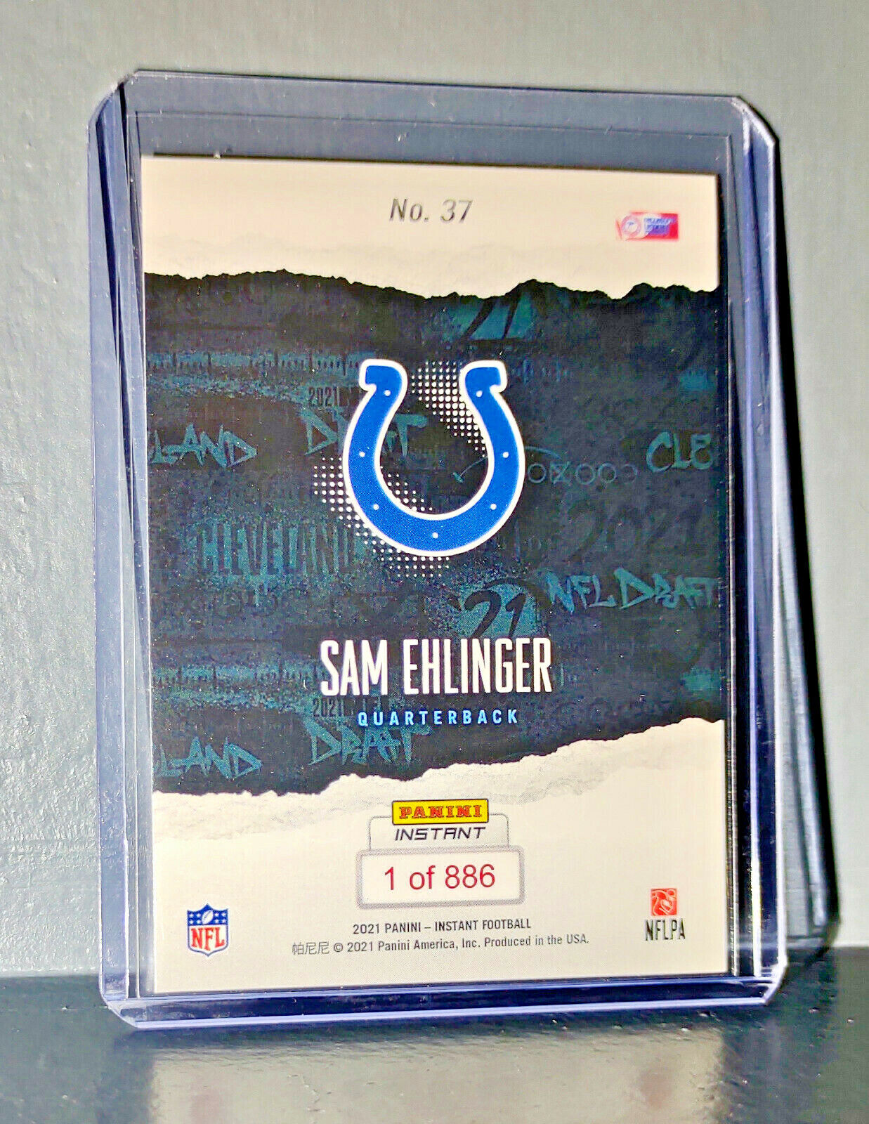 Sam Ehlinger 2021 Panini NFL Instant Draft Night #37 Rookie Card 1 of 886