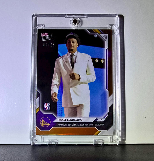 Yaxel Lendeborg Rookie 2026-27 Topps NBA Draft Orange Foil 04/25 Card Warriors
