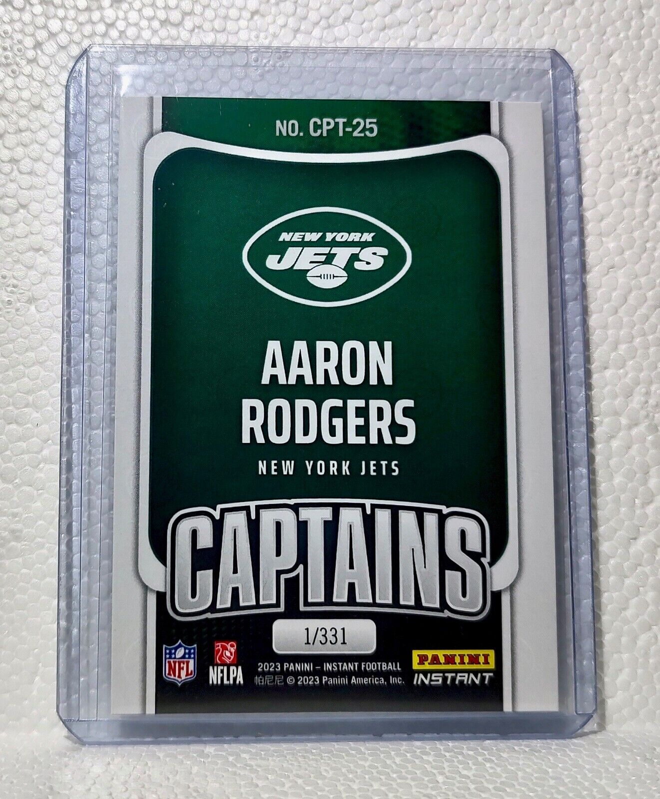 Aaron Rodgers 2023 Panini NFL Captain #25 Football Card New York Jets 1/331