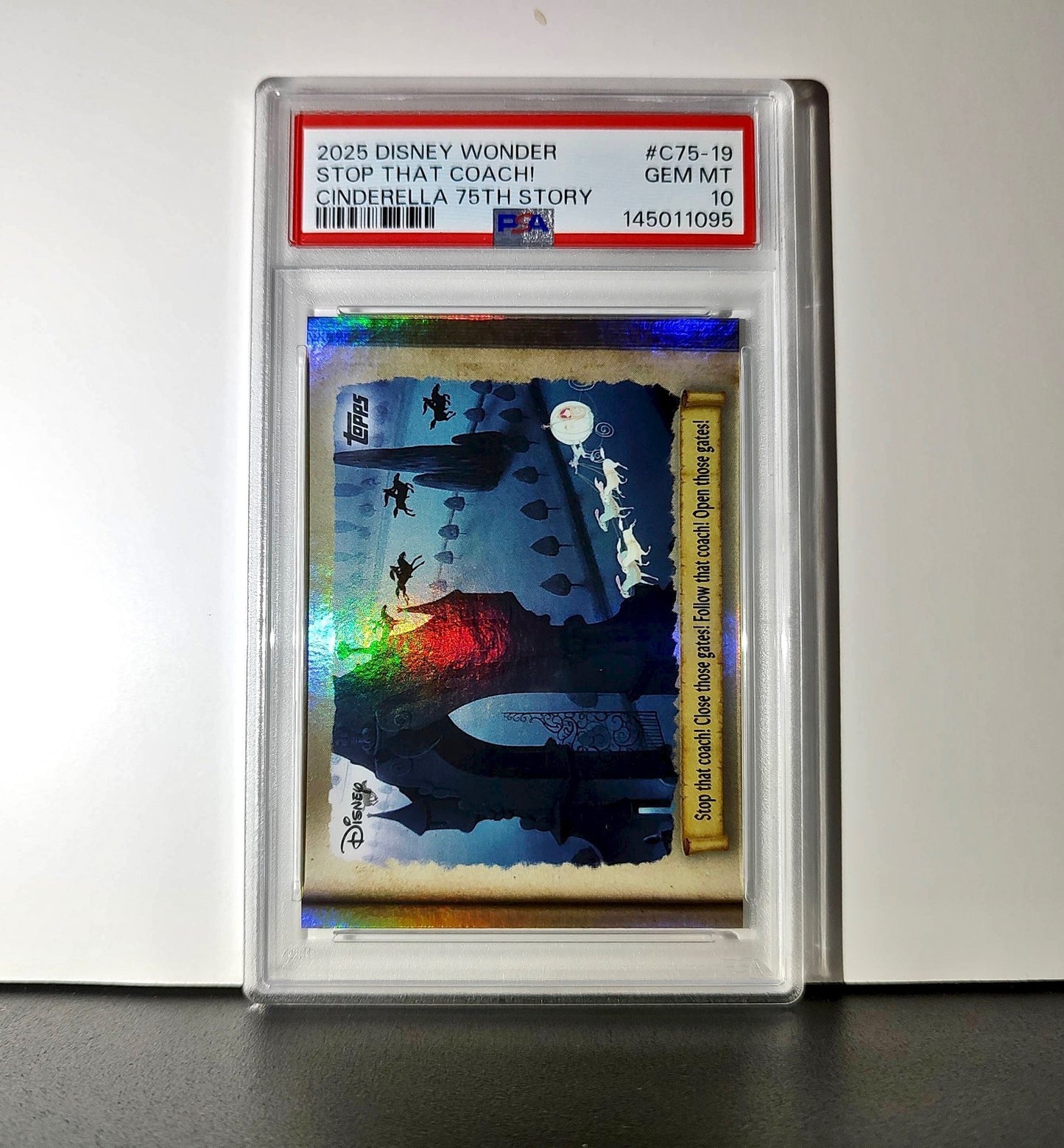 Stop that coach! Close gates! 2025 Topps Disney #C75-19 PSA 10