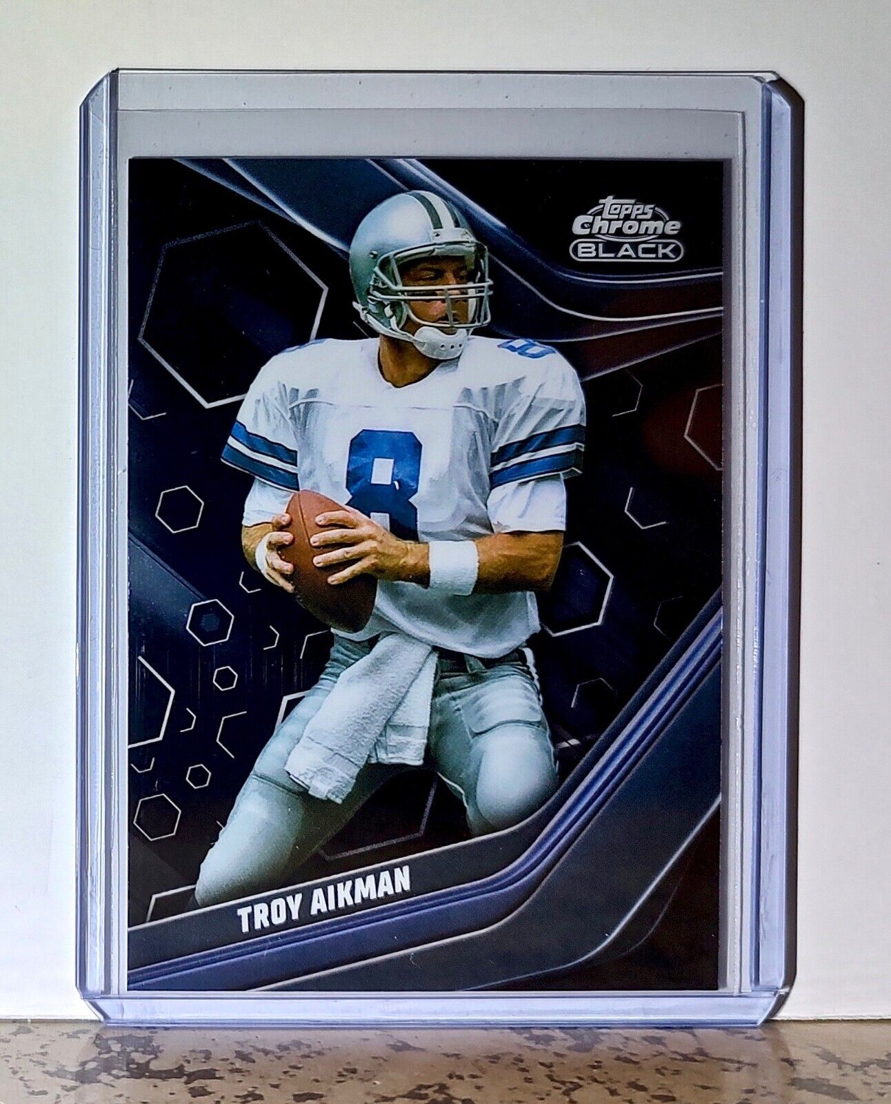 Troy Aikman 2023 Topps Chrome Black NFL #114 Football Card Dallas Cowboys