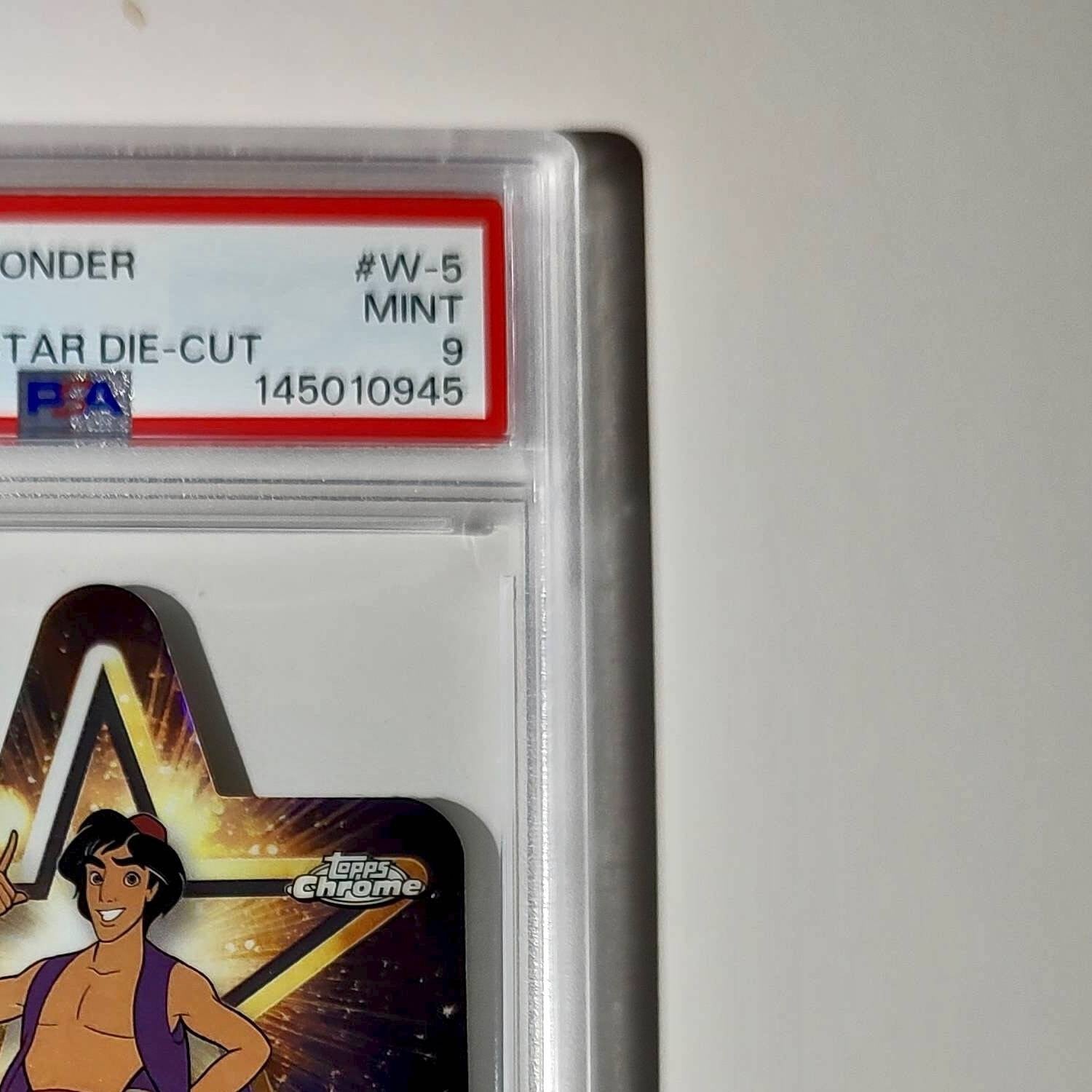 Aladdin 2025 Topps Chrome Disney #W-5 Wish Upon A Star Die Cut Aladdin PSA 9