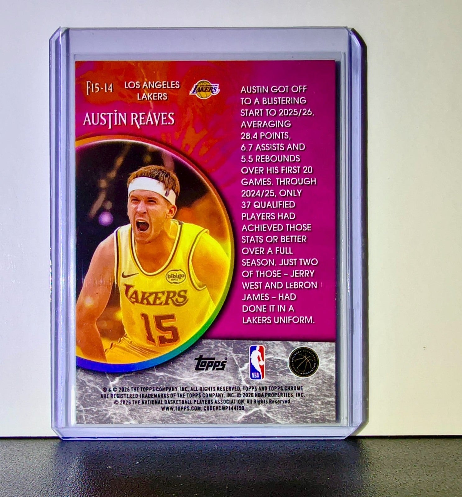 Austin Reaves 2025-26 NBA Topps Chrome Update Fortune 15 #F15-14 Card