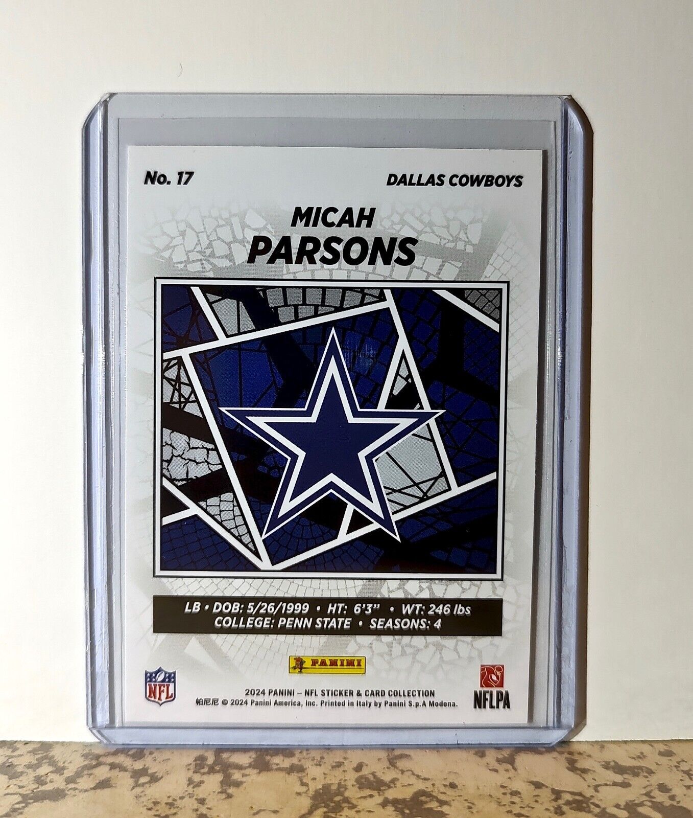 Micah Parsons 2024 Panini NFL #17 Sticker Card Dallas Cowboys