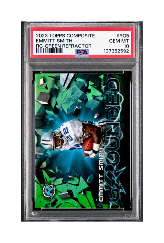 Emmitt Smith 2023 Topps Resurgence Grounded 64/99 #RG-5 Green Refractor PSA 10