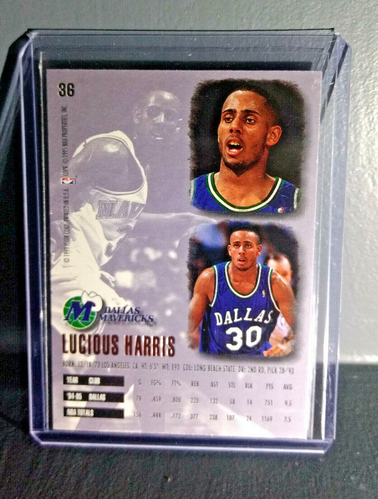 1995-96 Lucious Harris Fleer Ultra #36 Basketball Card