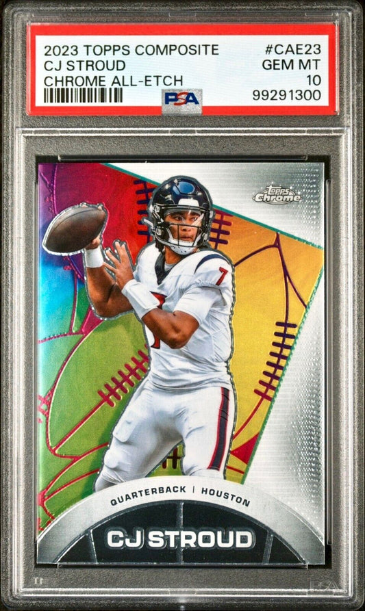 CJ Stroud 2023 Topps Chrome NFL ALL-ETCH #CAE-23 Football Card PSA 10 Gem Mint