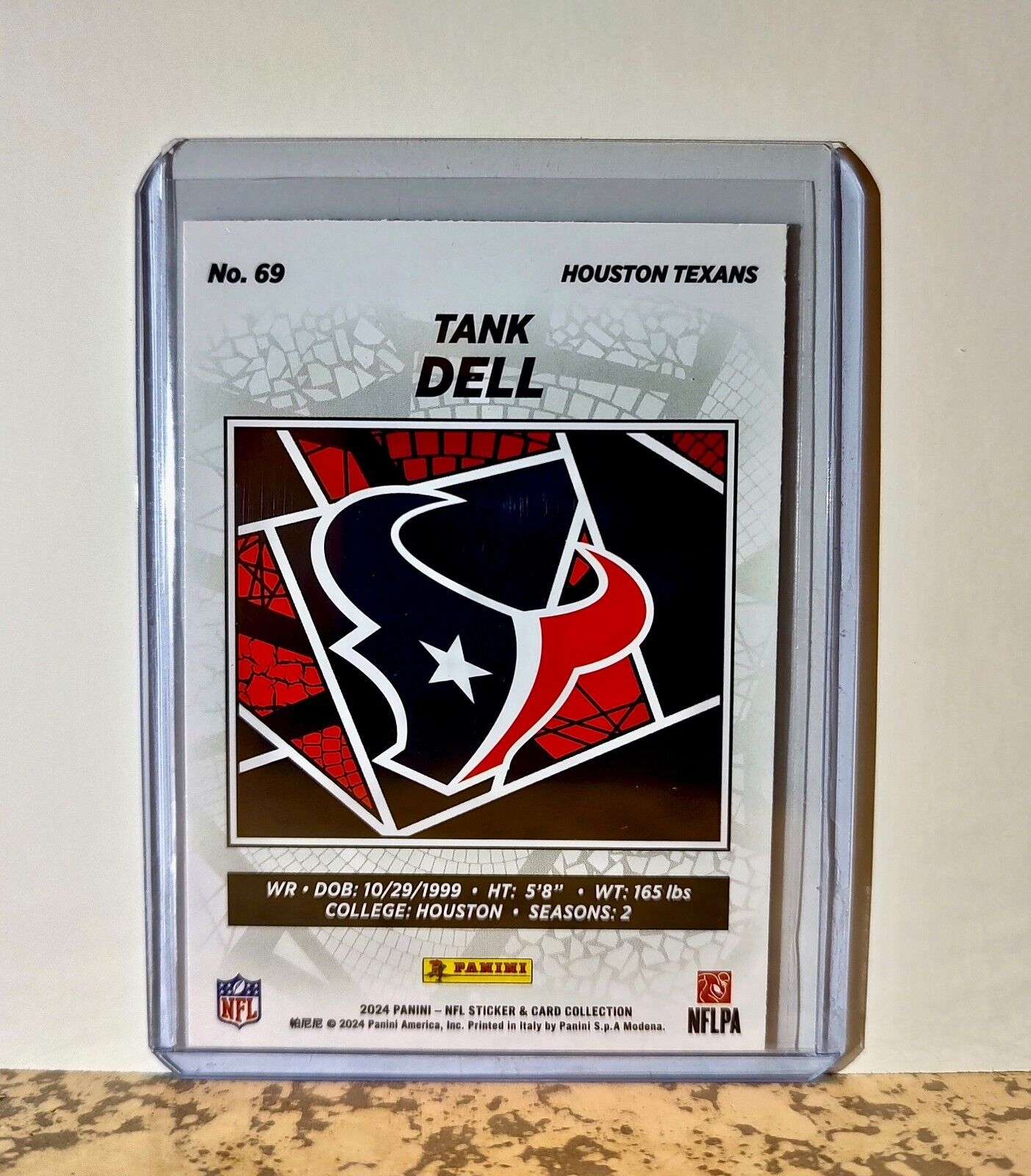 Tank Dell 2024 Panini NFL #69 Silver Foil Sticker Card Houston Texans