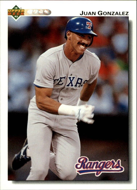 Juan Gonzalez 1992 Upper Deck MLB #243 Baseball Card Texas Rangers