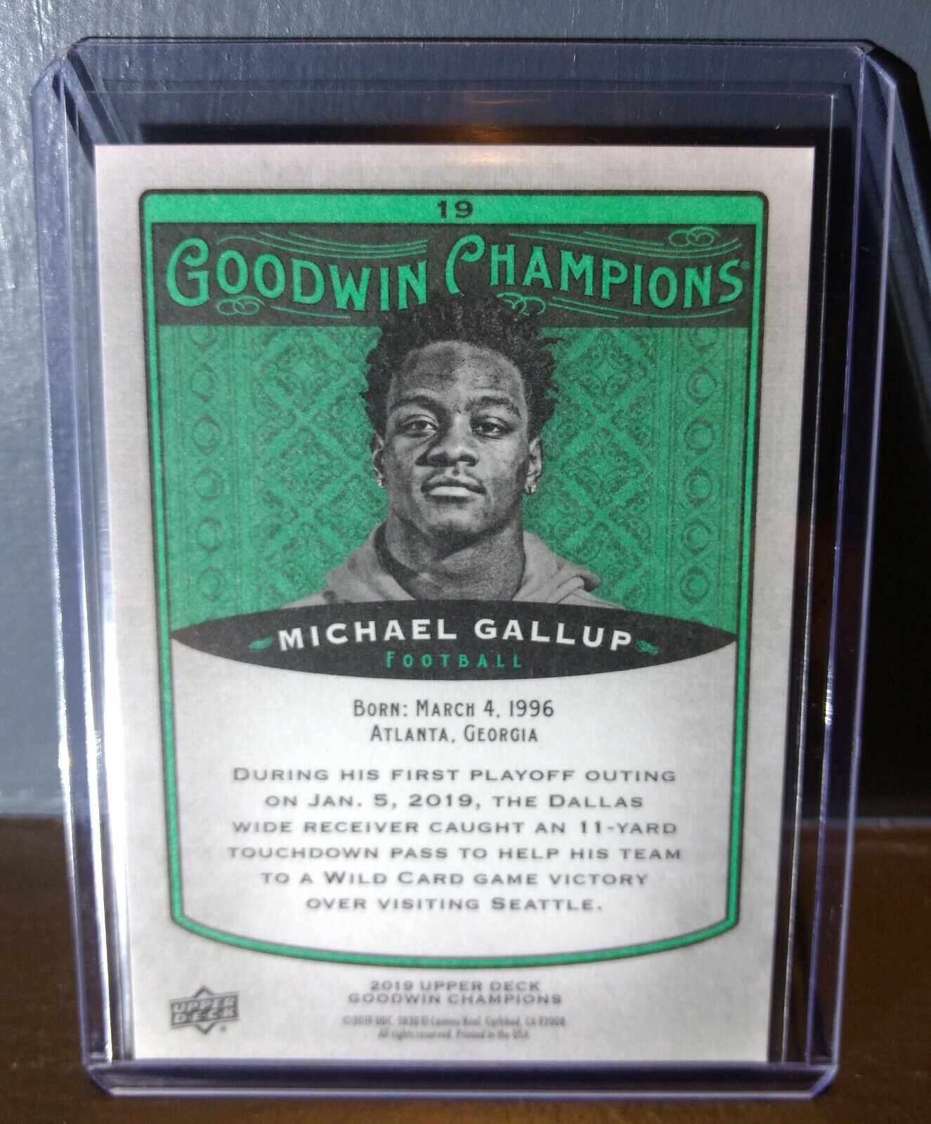 2019 Upper Deck Goodwin Champions Michael Gallup #19 Football Card