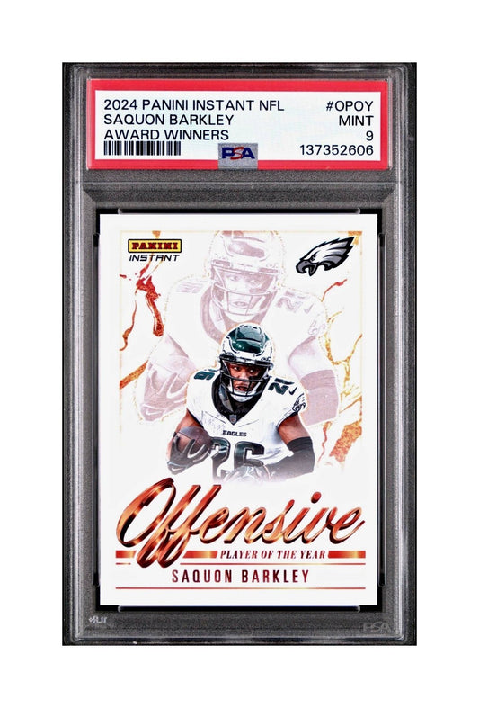 Saquon Barkley 2024 Panini NFL AP Offensive Player of the Year Eagles PSA 9 Mint
