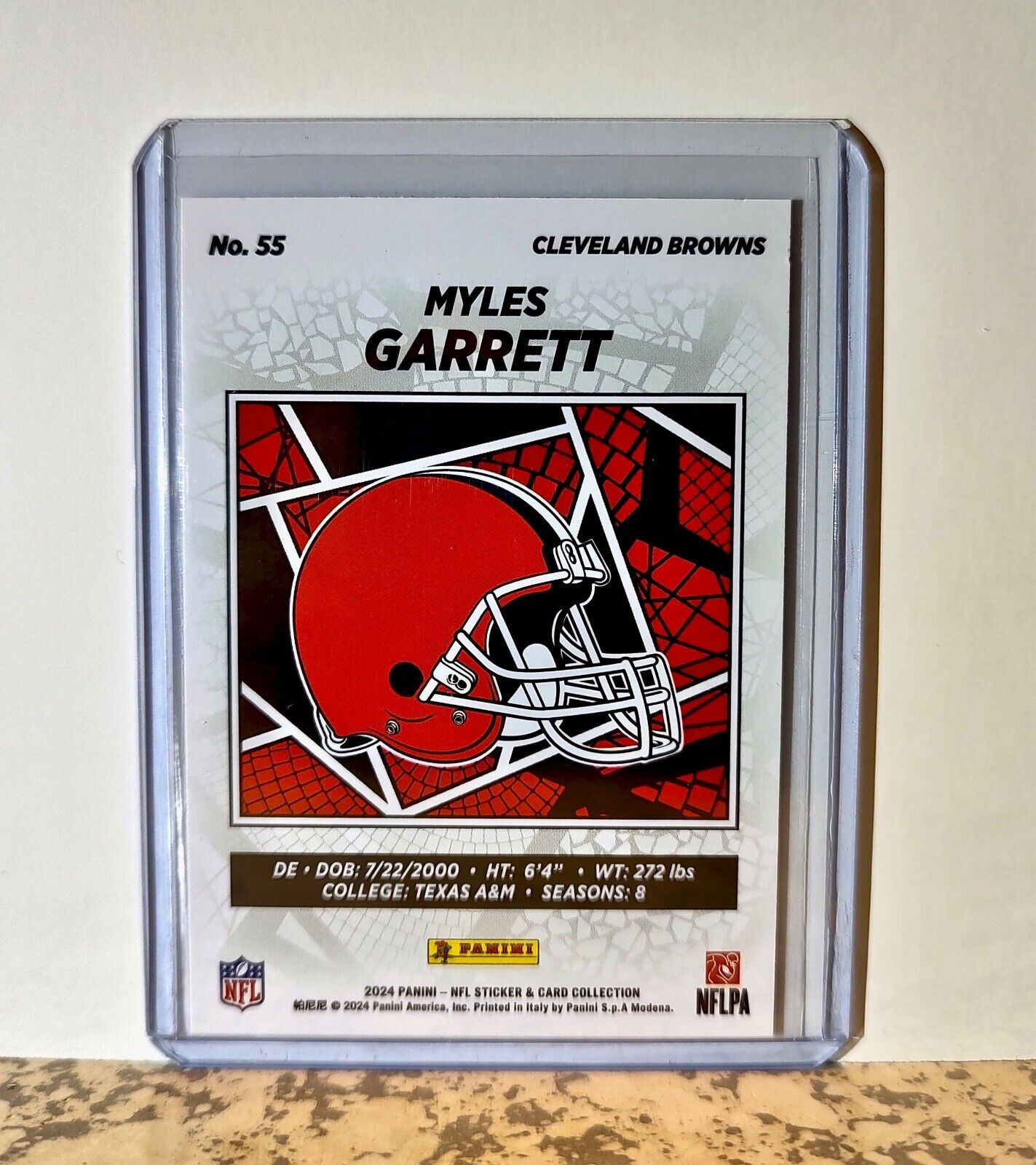 Myles Garrett 2024 Panini NFL #55 Silver Foil Sticker Card Cleveland Browns