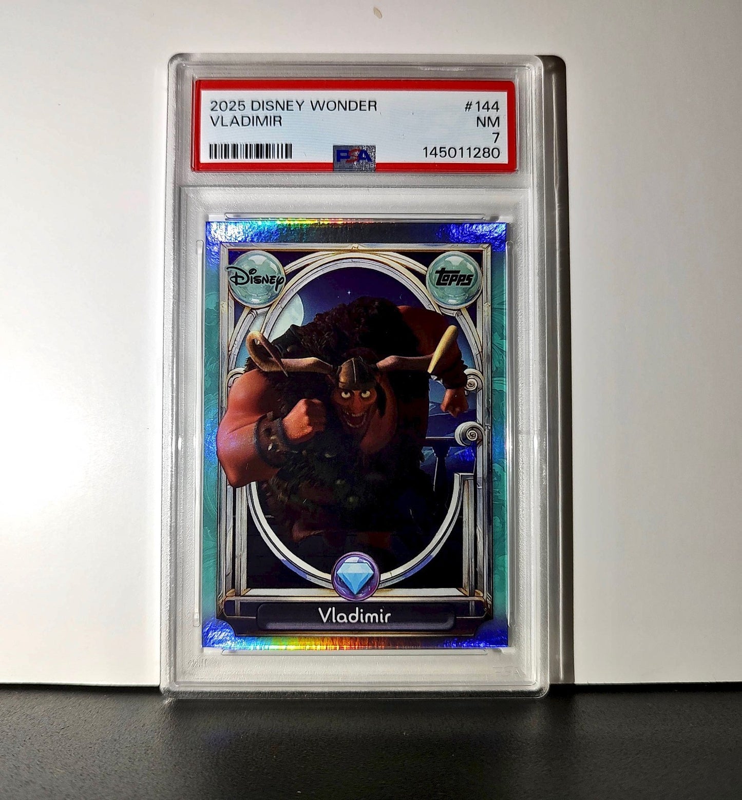 Vladimir 2025 Topps Disney Wonder #144 Diamond Card Tangled PSA 7
