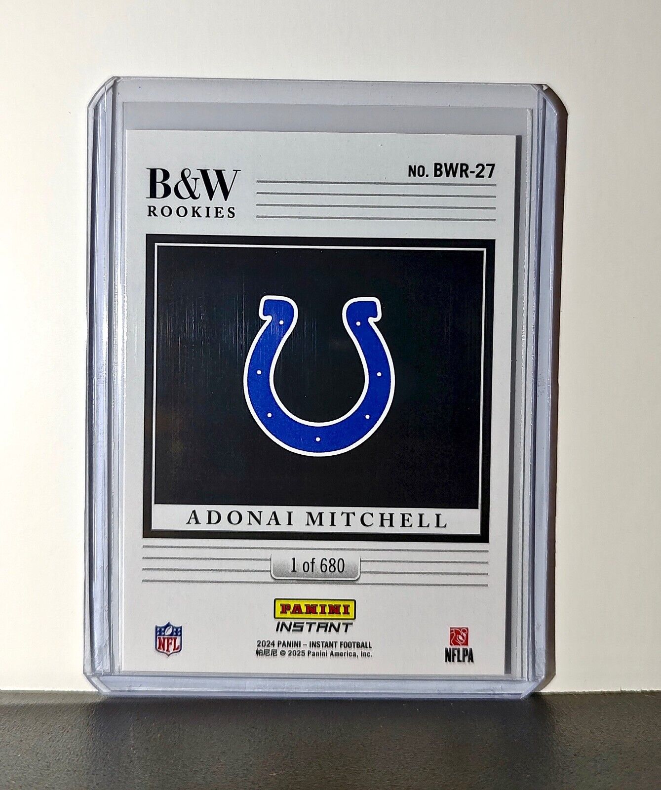 Adonai Mitchell 2024 Panini NFL #27 Black & White Rookies Card Colts 1 of 680