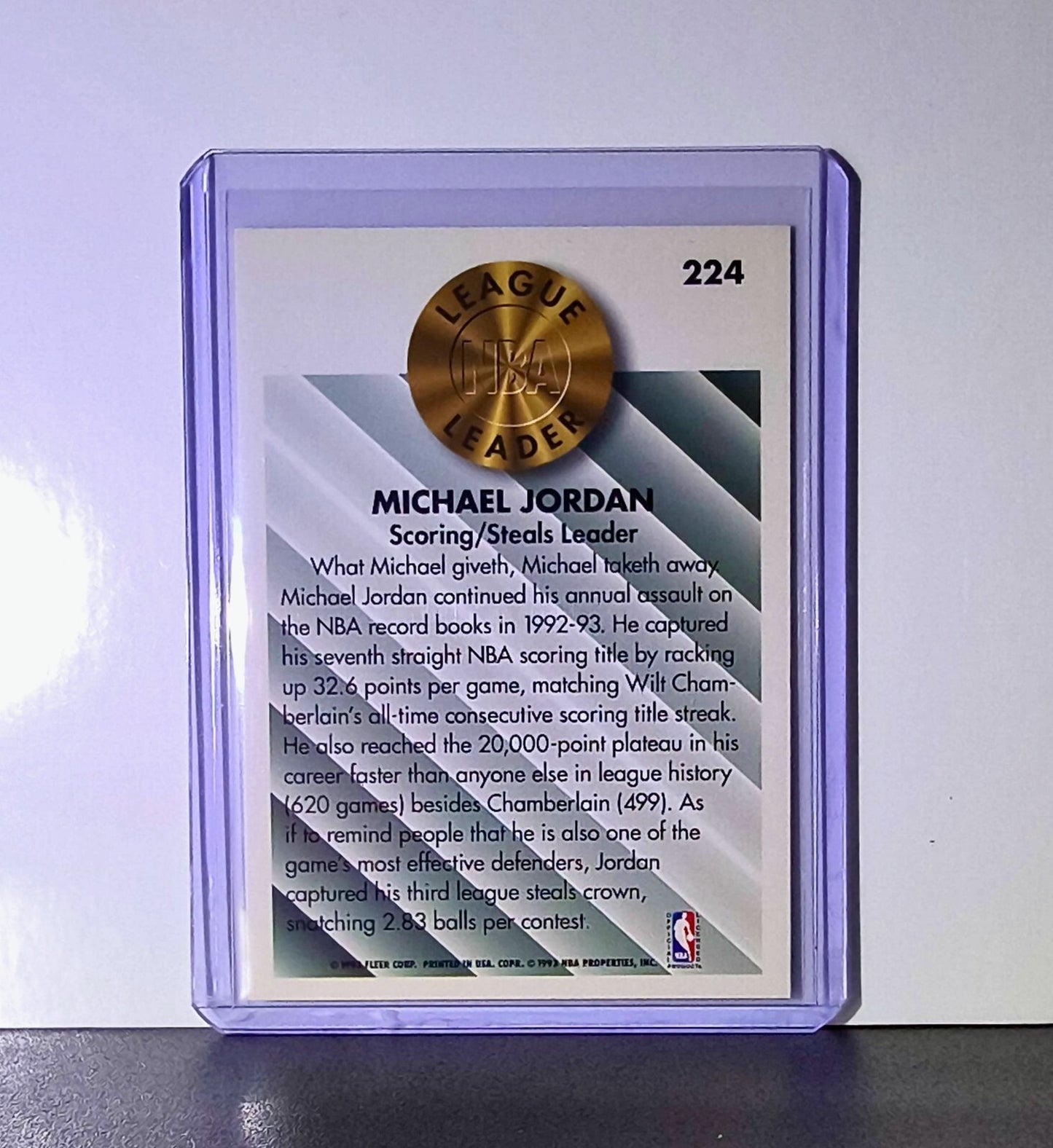 Michael Jordan 1993-94 Fleer League Leader #224 Basketball Card Chicago Bulls