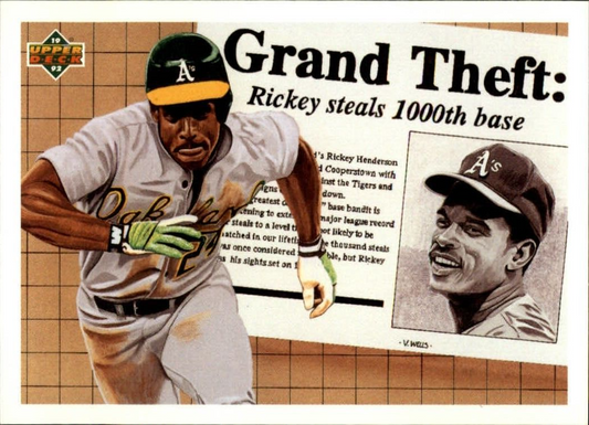 Rickey Henderson 1992 Upper Deck MLB #782 Baseball Card Oakland Athletics