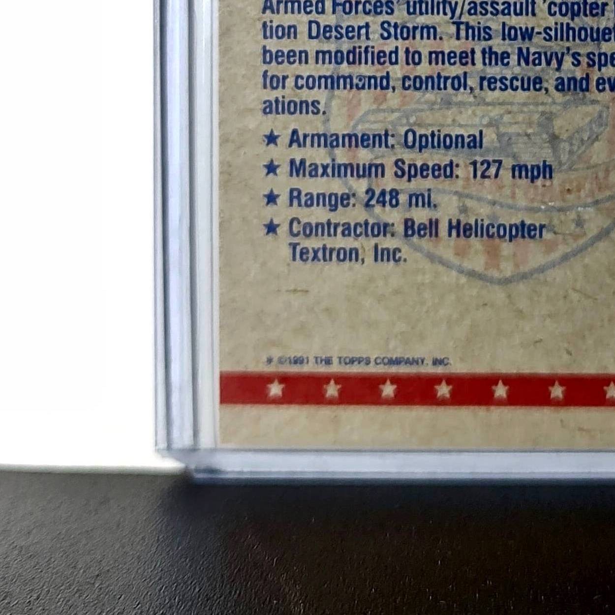 UH-1 Huey (Bell Helicopter) 1991 Topps Desert Storm #13 Card