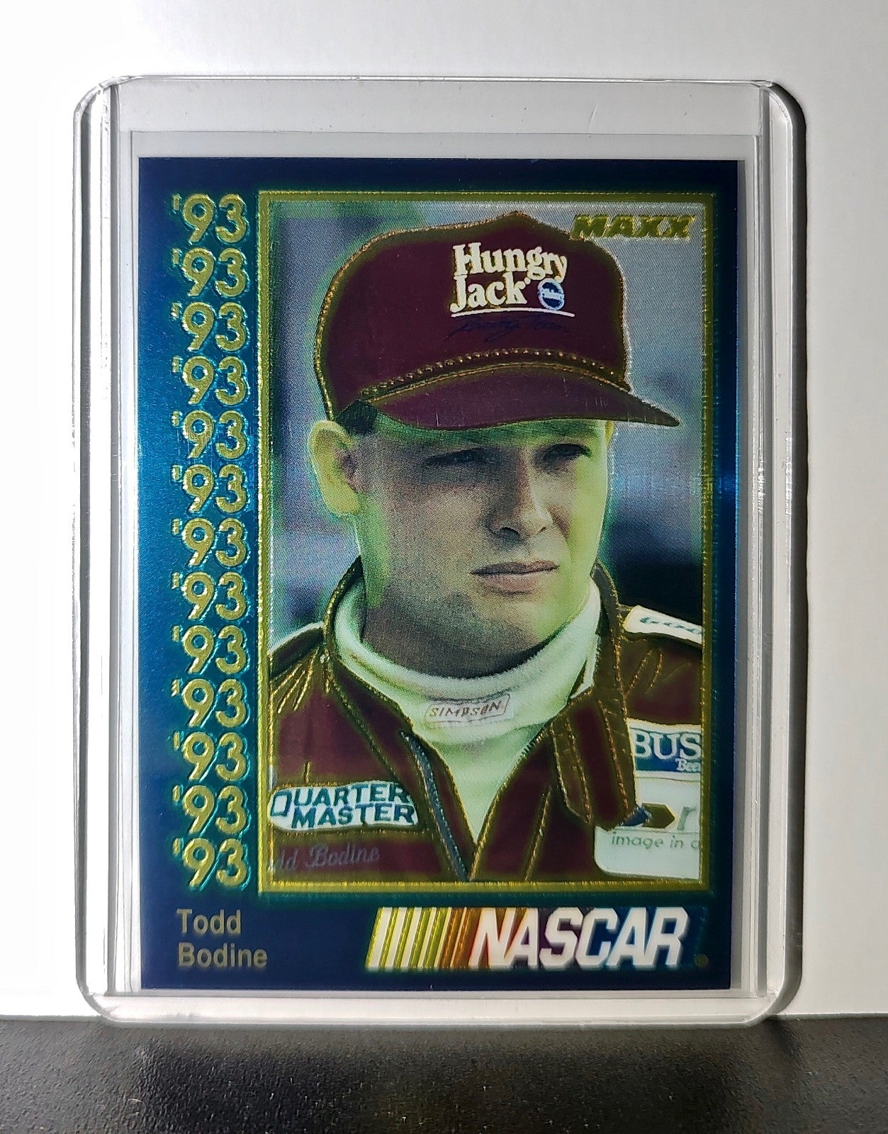 Todd Bodine 1993 Maxx Premier Plus Racing #34 NASCAR Card Butch Mock Motorsports