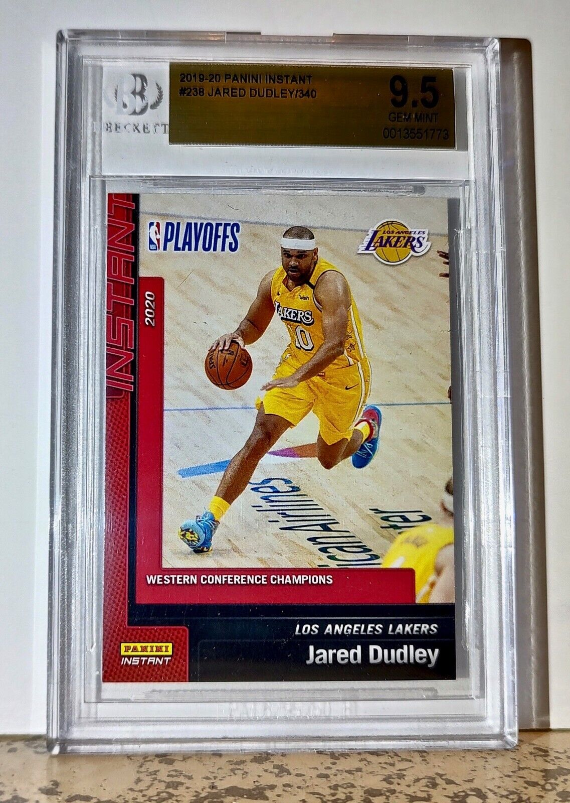 Jared Dudley 2019-20 Panini NBA #238 Basketball Card 1 of 340 BGS 9.5 Gem Lakers