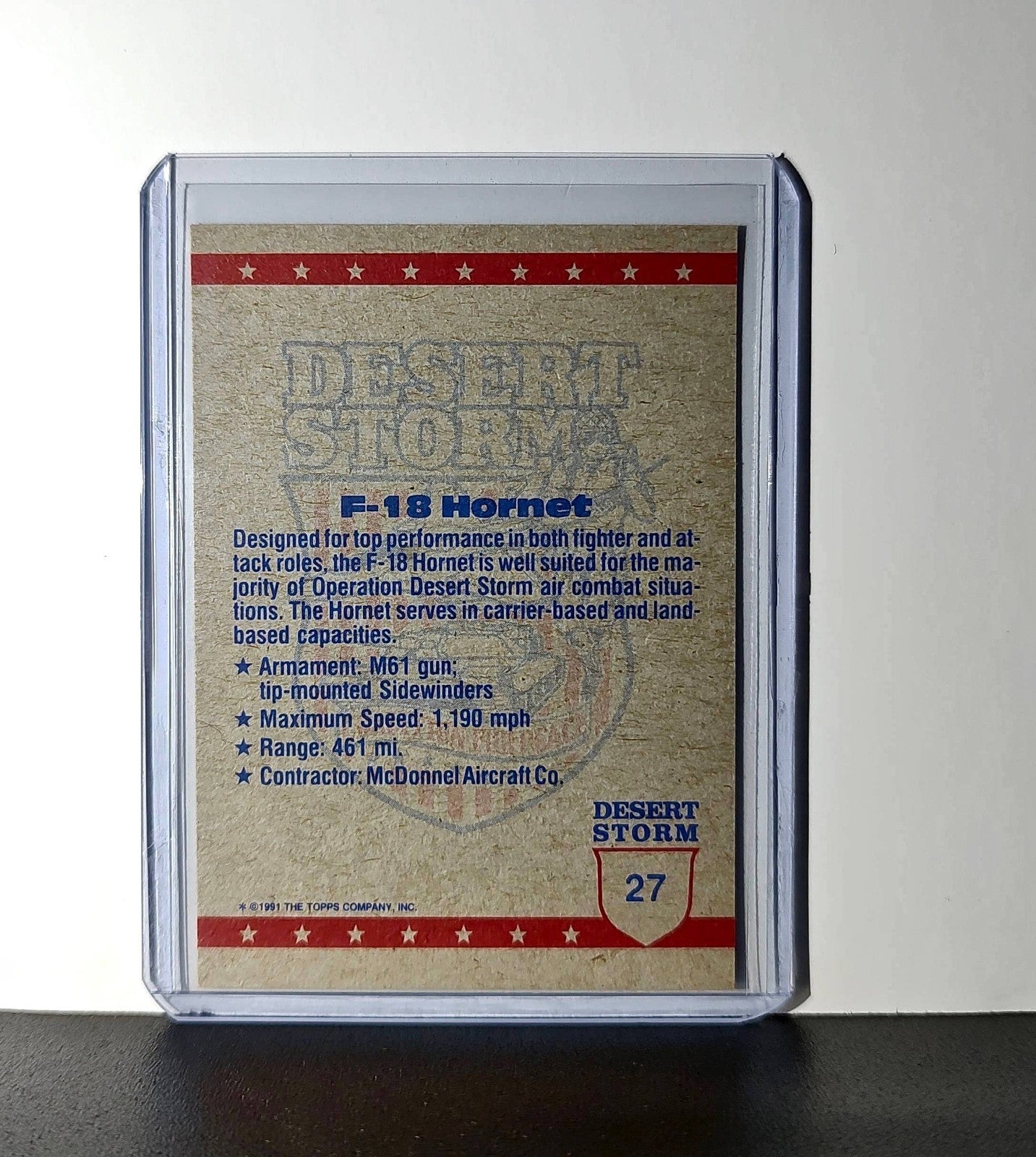 Flying High – The F/A-18 1991 Topps Desert Storm #27 Card