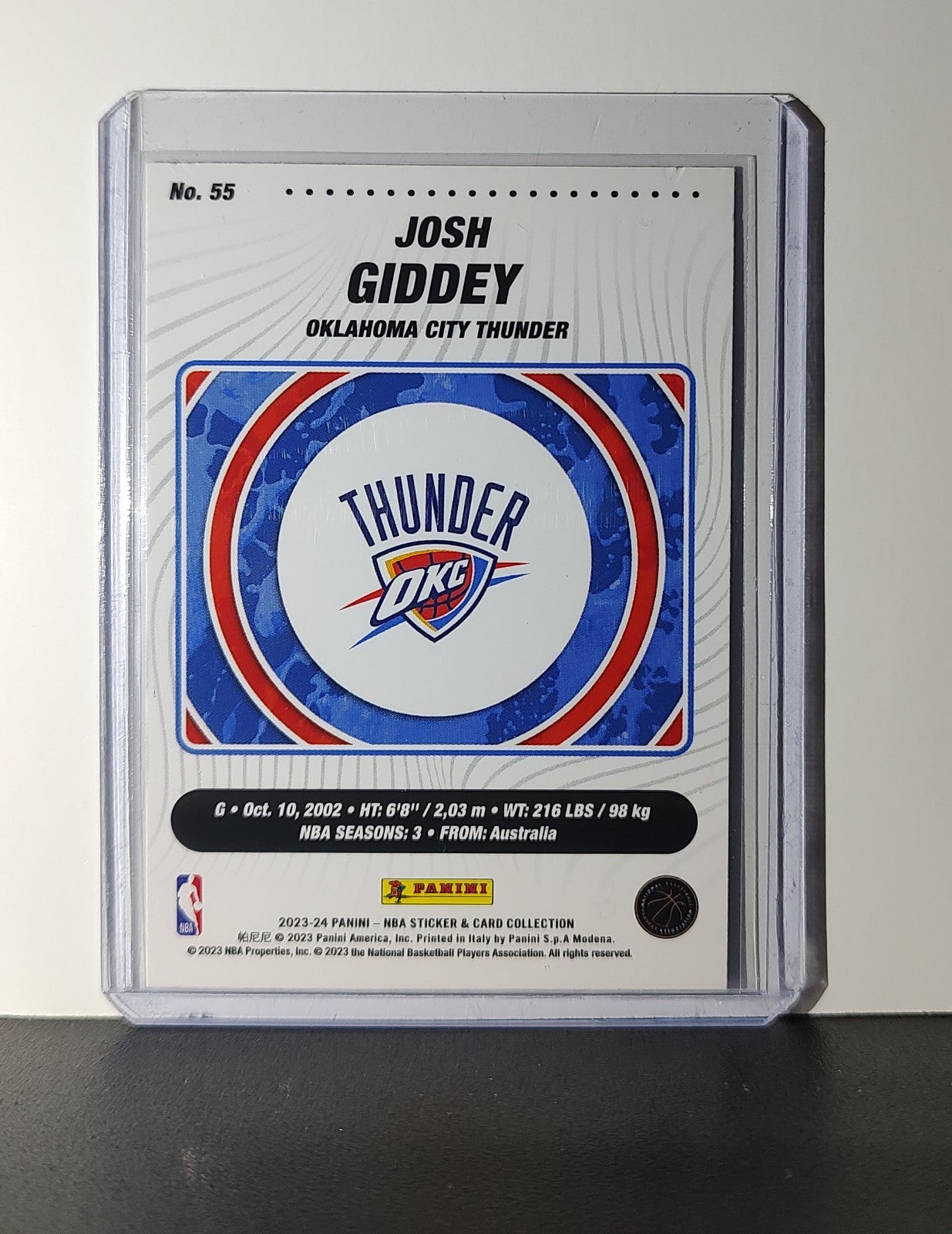 Josh Giddey 2023-24 Panini NBA Sticker Foil Card #55 Oklahoma City Thunder