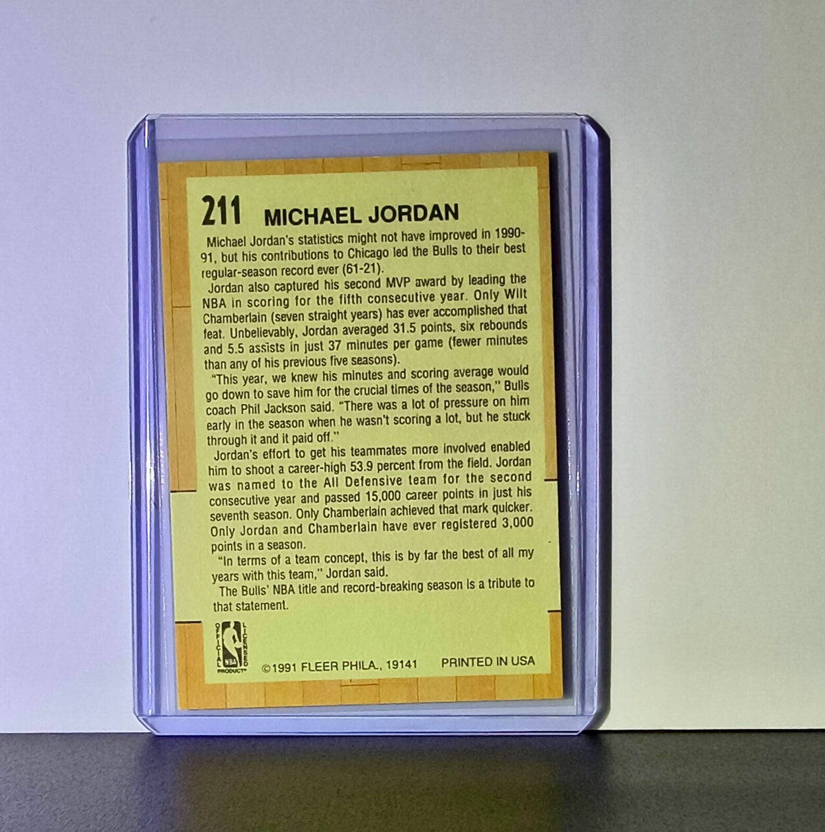 Michael Jordan 1991-92 Fleer All-Star Team #211 Basketball Card Chicago Bulls