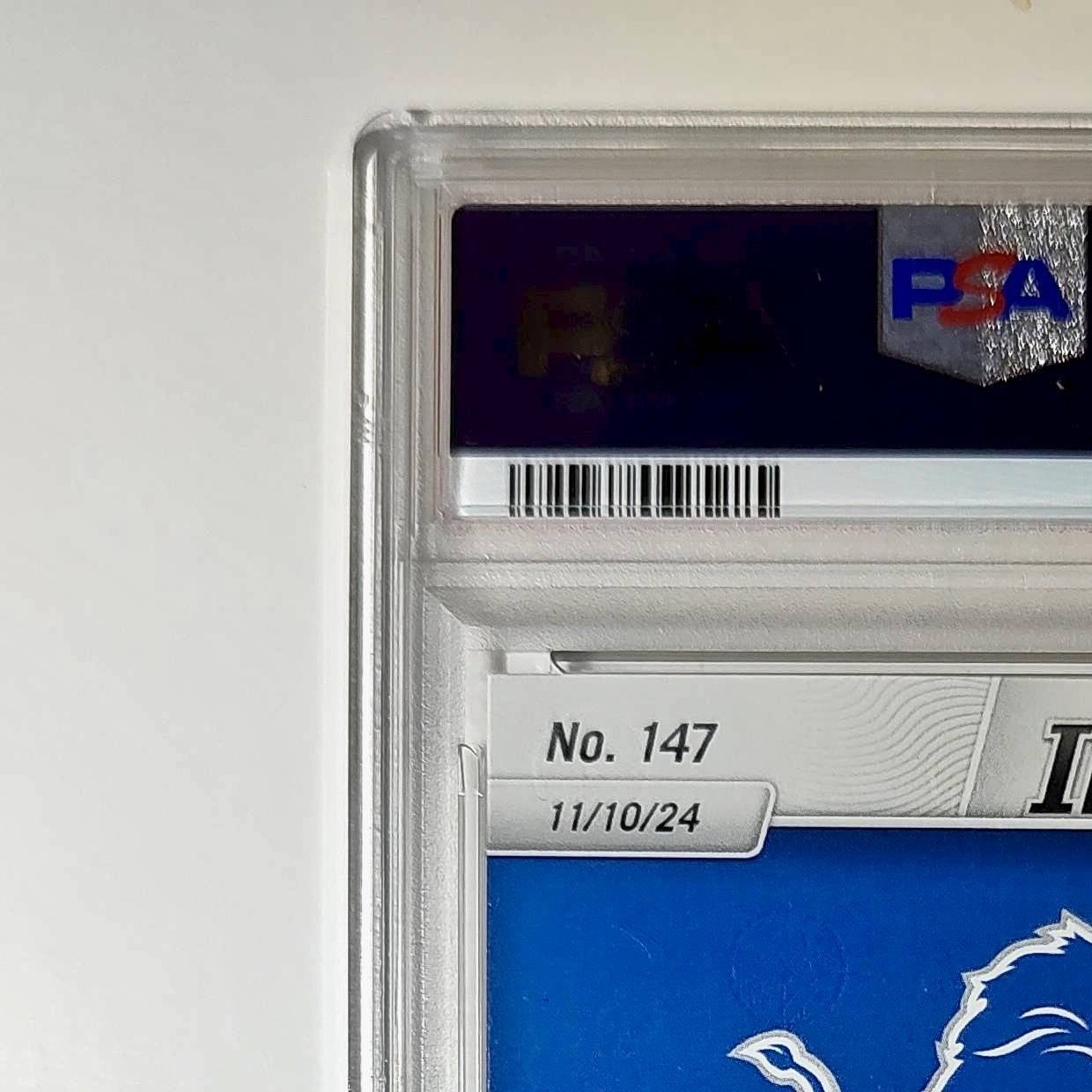 Jake Bates Rookie 2024 Panini NFL #147 Detroit Lions PSA 9 Auto 9