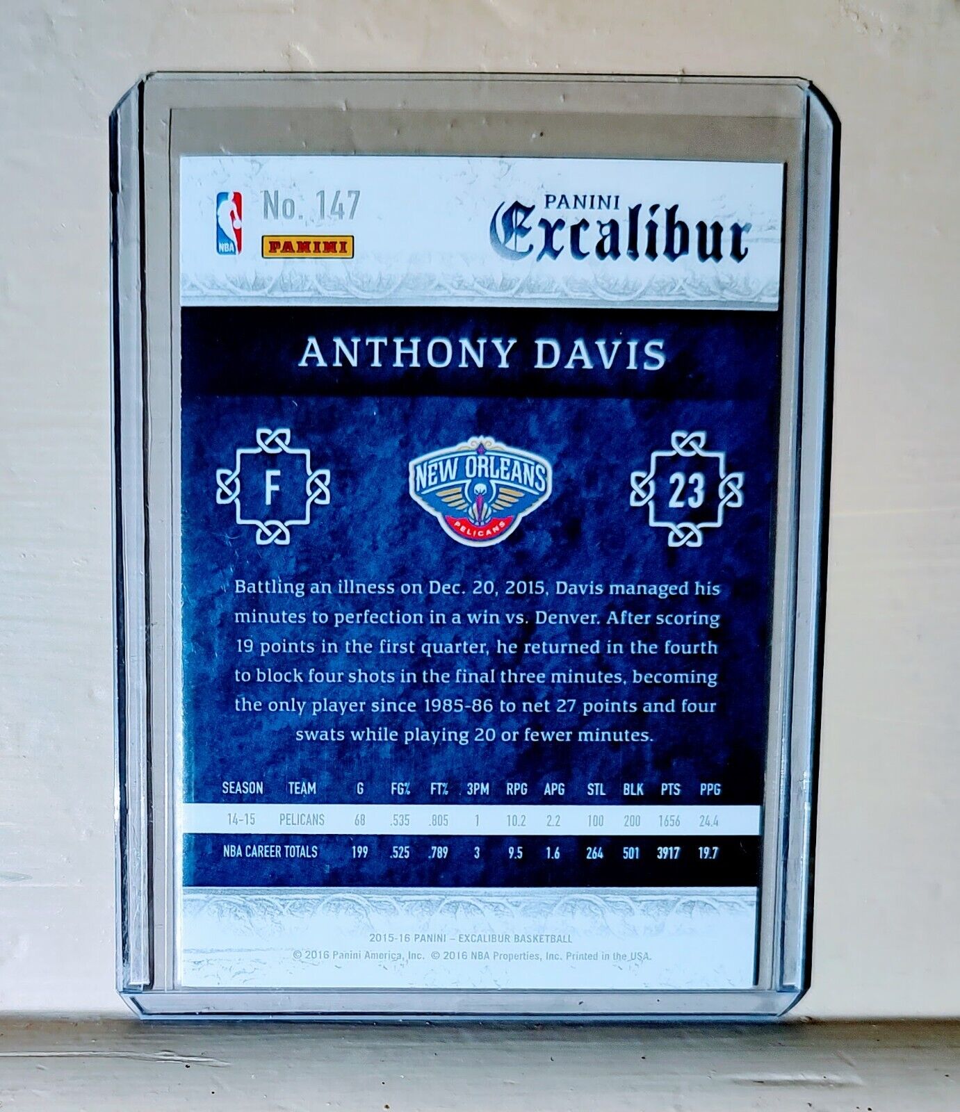 Anthony Davis 2015-16 Panini Excalibur Basketball NBA #147 Card