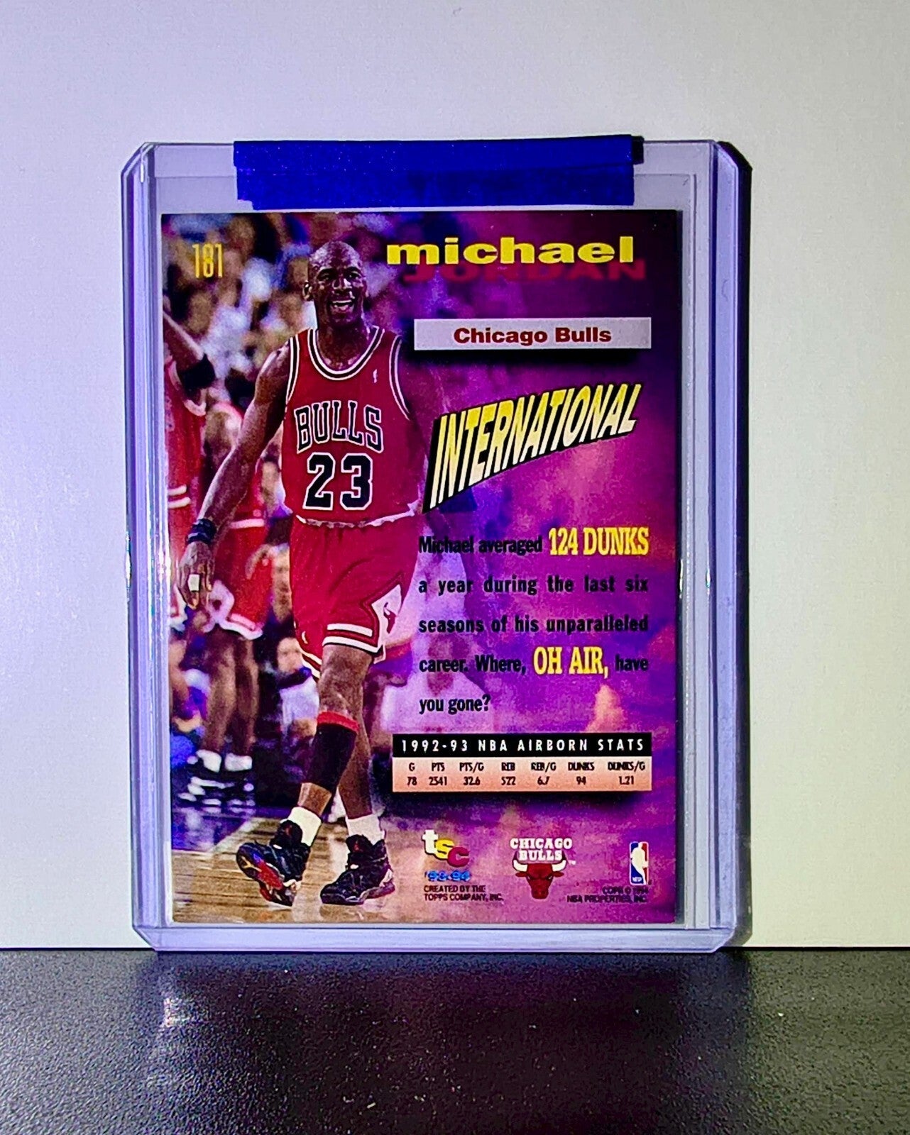 Michael Jordan 1993-94 Topps Stadium Club #181 Basketball Card Chicago Bulls