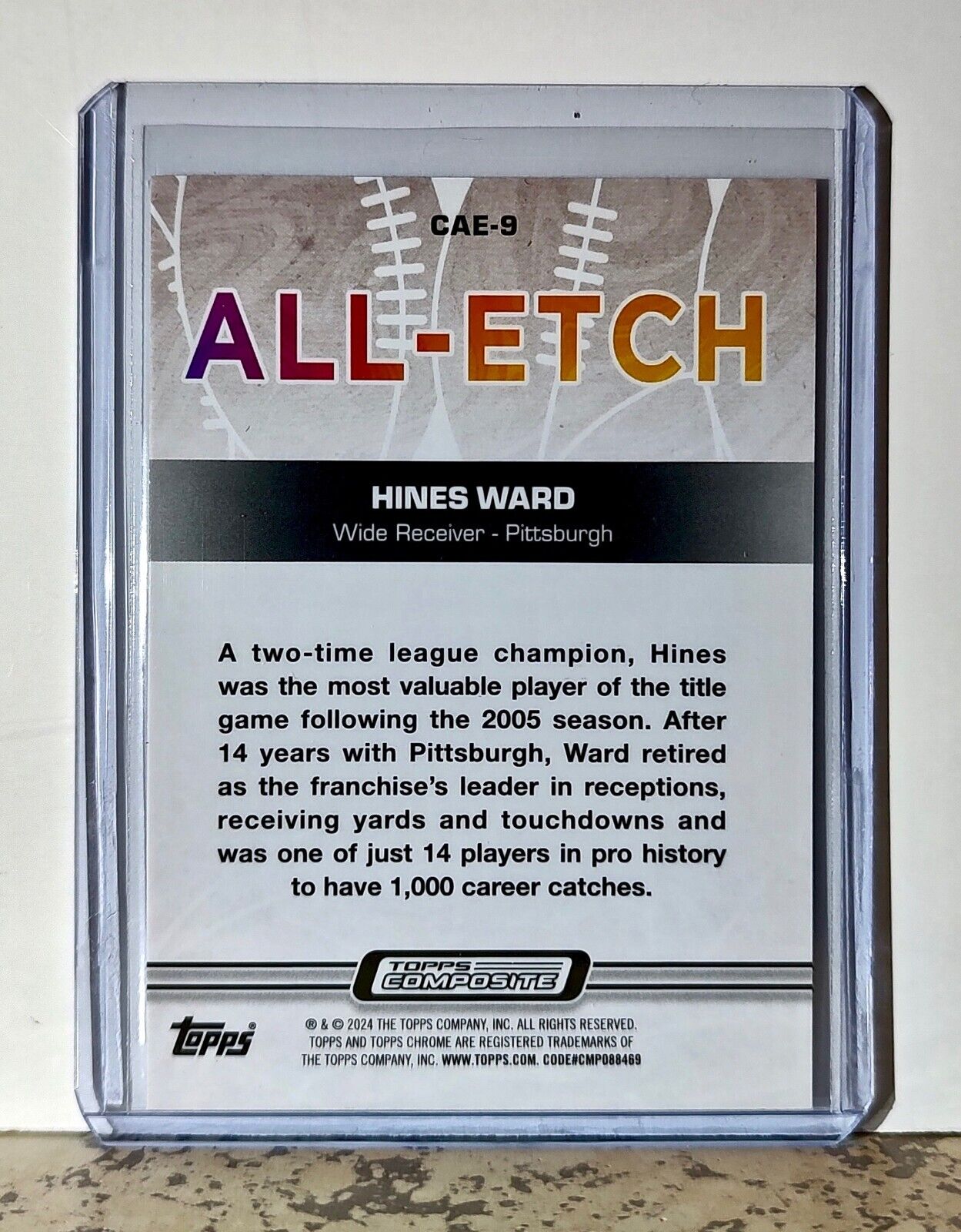 Hines Ward 2023 Topps Chrome ALL-ETCH NFL #CAE-9 Card Pittsburgh Steelers