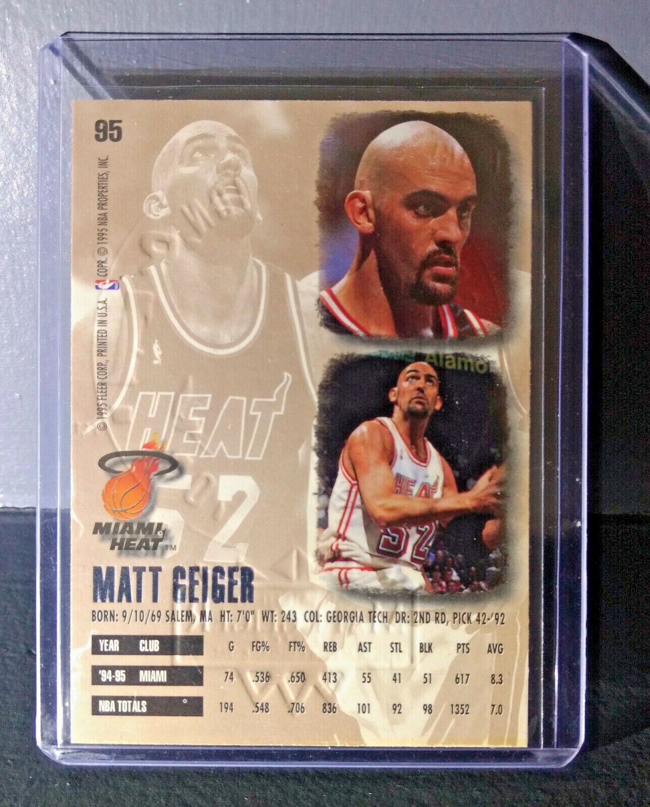 1995-96 Matt Geiger Fleer Ultra Gold Medallion #95 Basketball Card